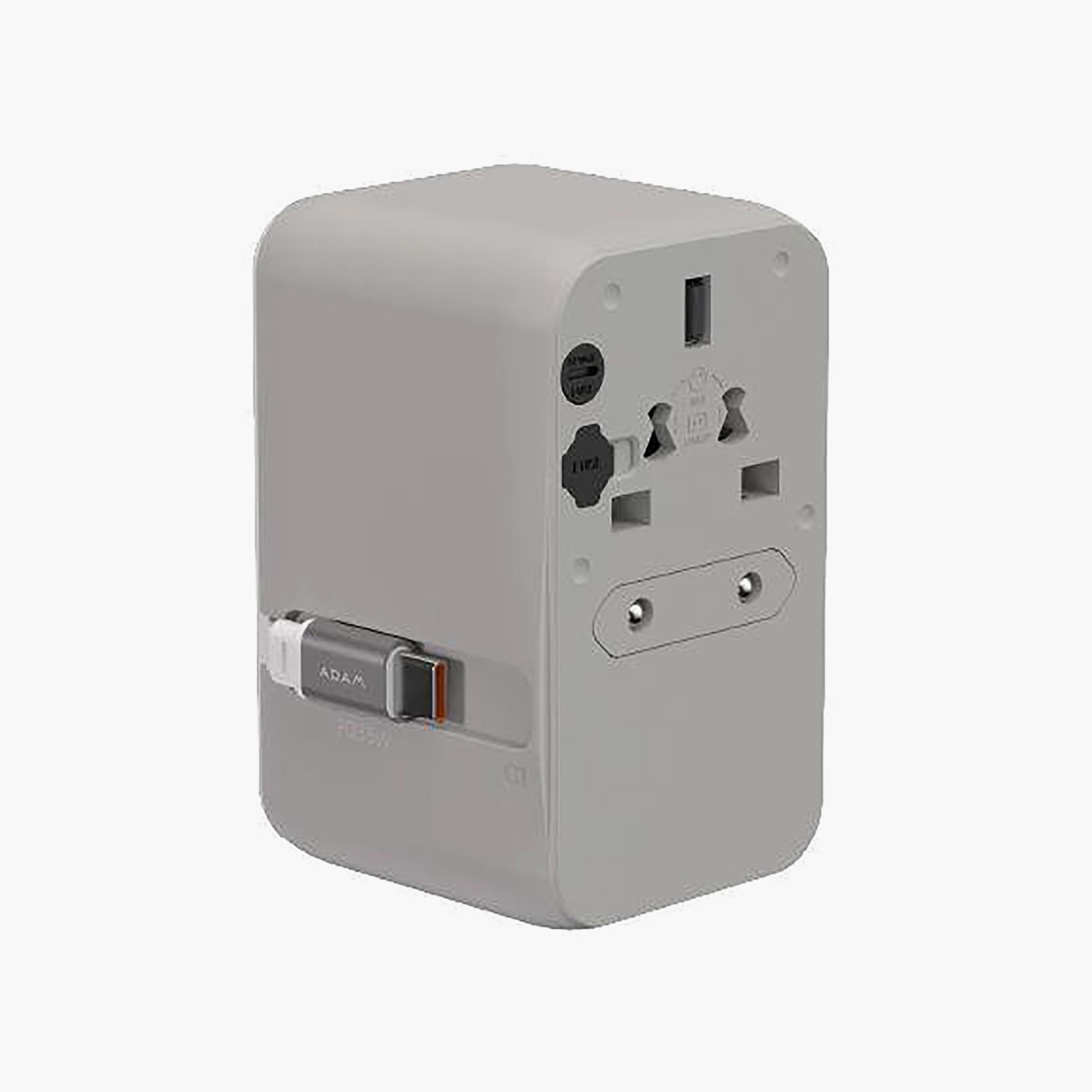محول شاحن سفر عالمي آدم إليمينتس T35L بقوة 35 واط مع كابل USB-C مدمج - فضي | APAADT35LSL-electronics-portabledevices-image-2