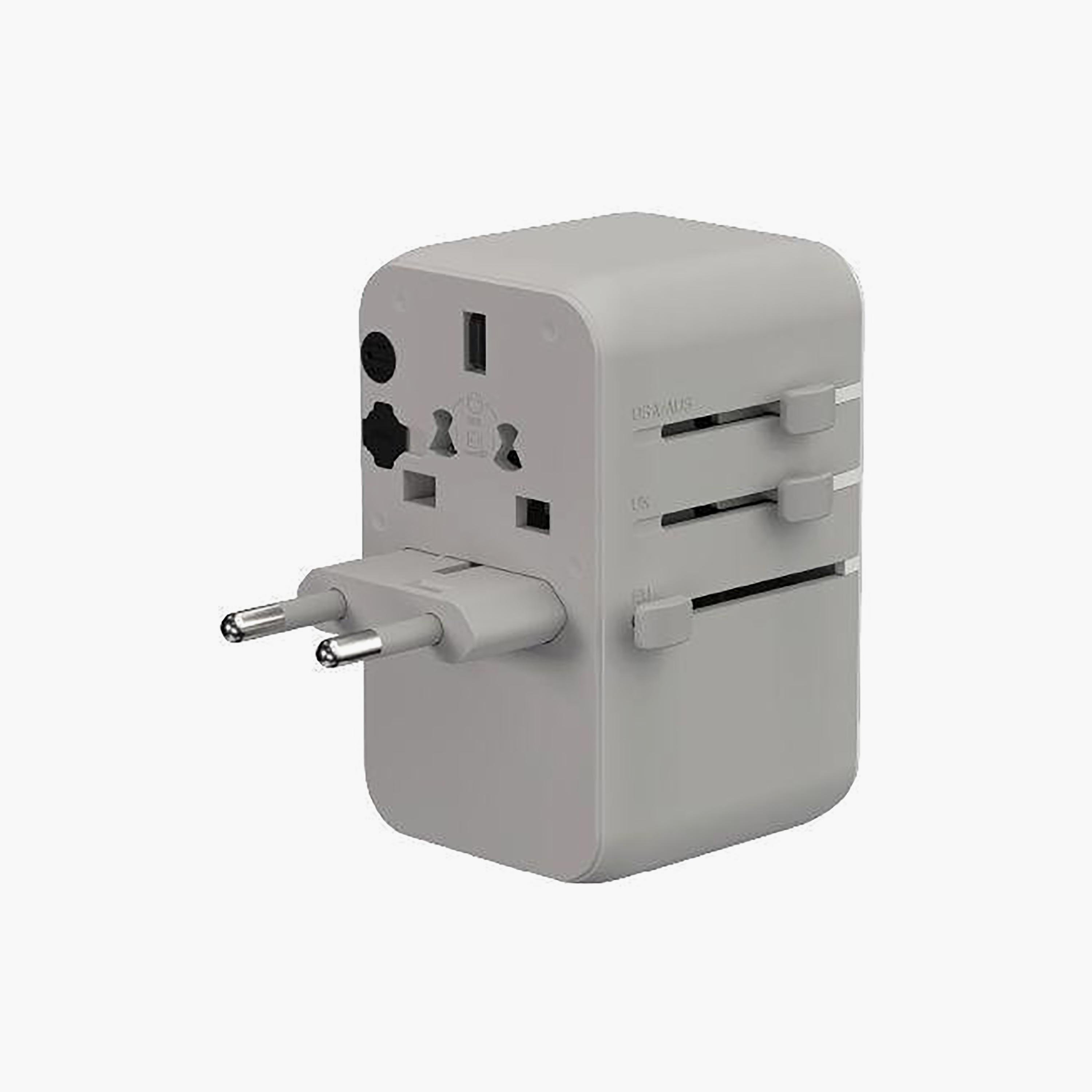 محول شاحن سفر عالمي آدم إليمينتس T35L بقوة 35 واط مع كابل USB-C مدمج - فضي | APAADT35LSL-electronics-portabledevices-image-4
