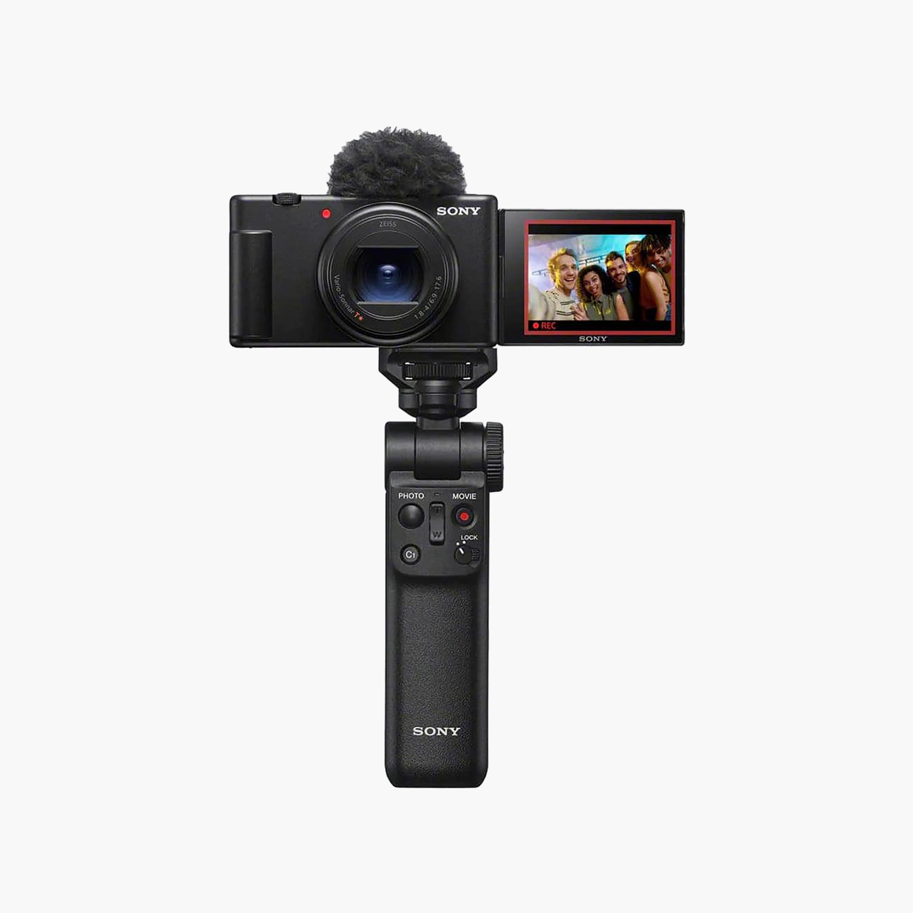 كاميرا تدوين فيديو رقمية (فلوج) من سوني - أسود مع مقبض تصوير لاسلكي | DSCZV1M2+GPVPT3-electronics-camera-image-1