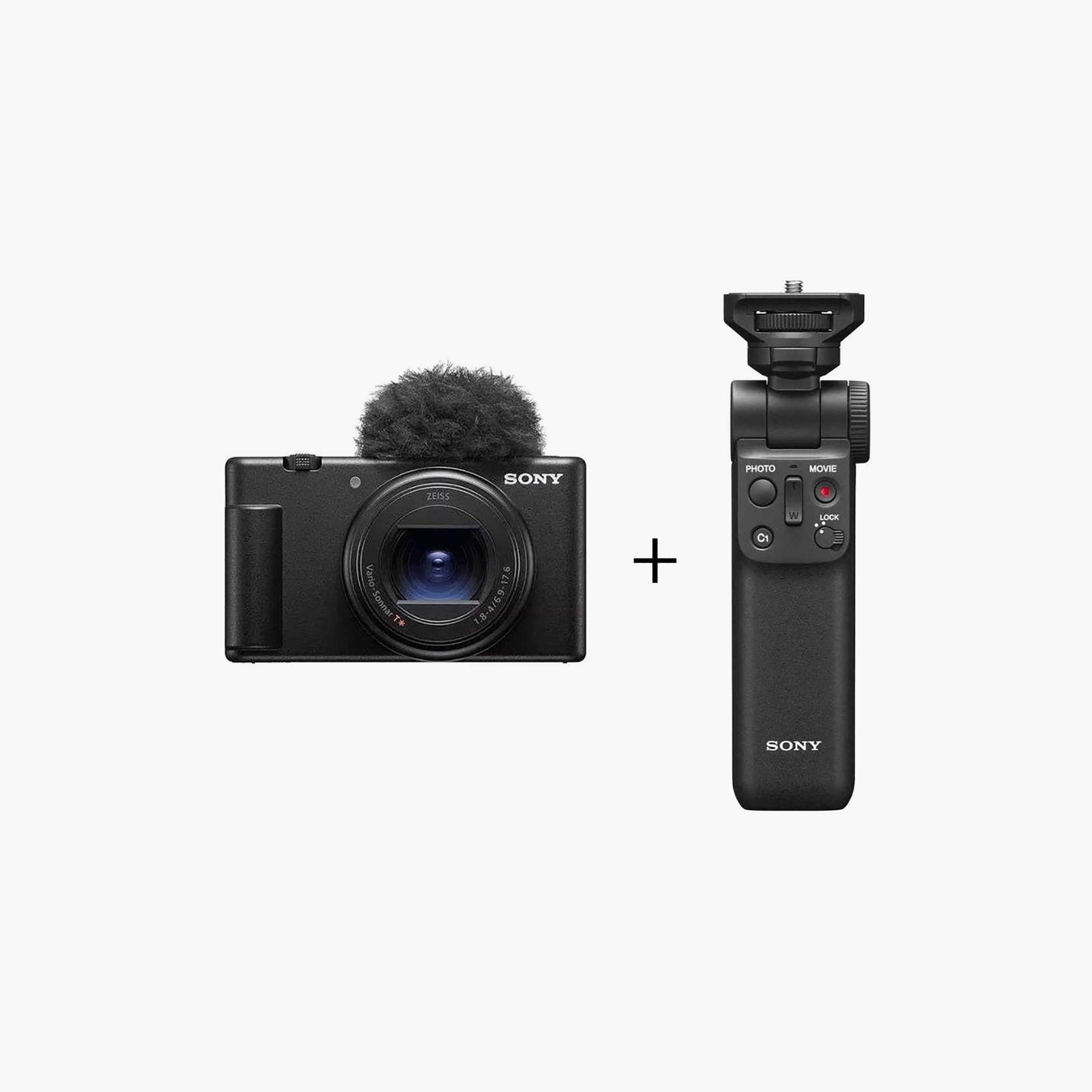 كاميرا تدوين فيديو رقمية (فلوج) من سوني - أسود مع مقبض تصوير لاسلكي | DSCZV1M2+GPVPT3-electronics-camera-image-2