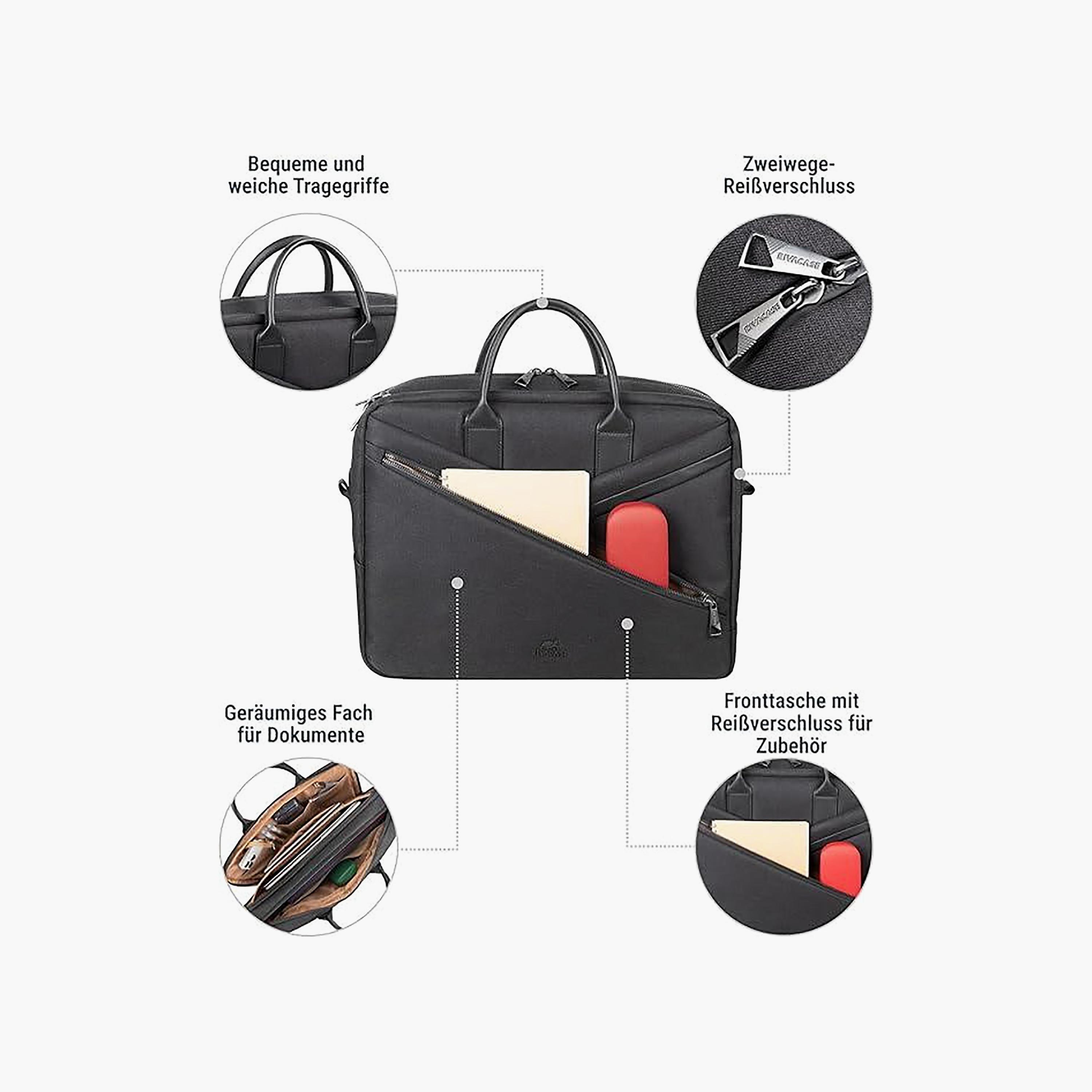Rivacase Clark-Eco Black MacBook Air 15 Laptop 14 in Bag | 8124-women-bagsandwallets-handbags-image-3