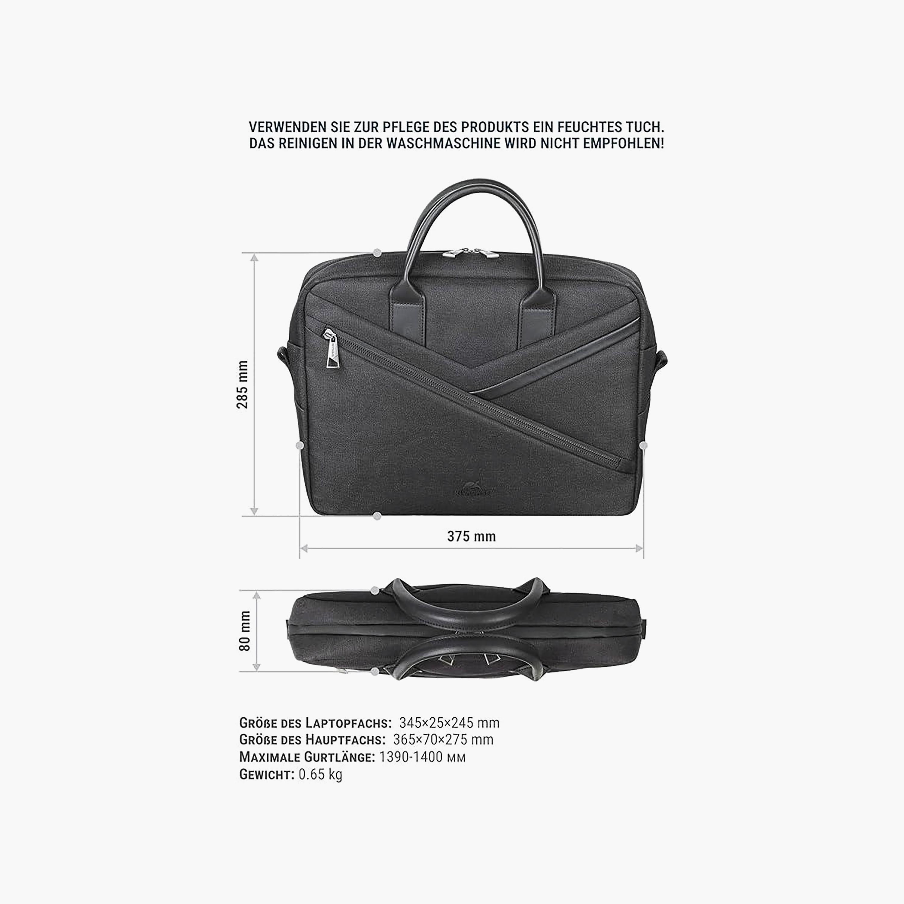Rivacase Black Biscayne Laptop Bag 15.6 inch | 8335-women-bagsandwallets-handbags-image-3