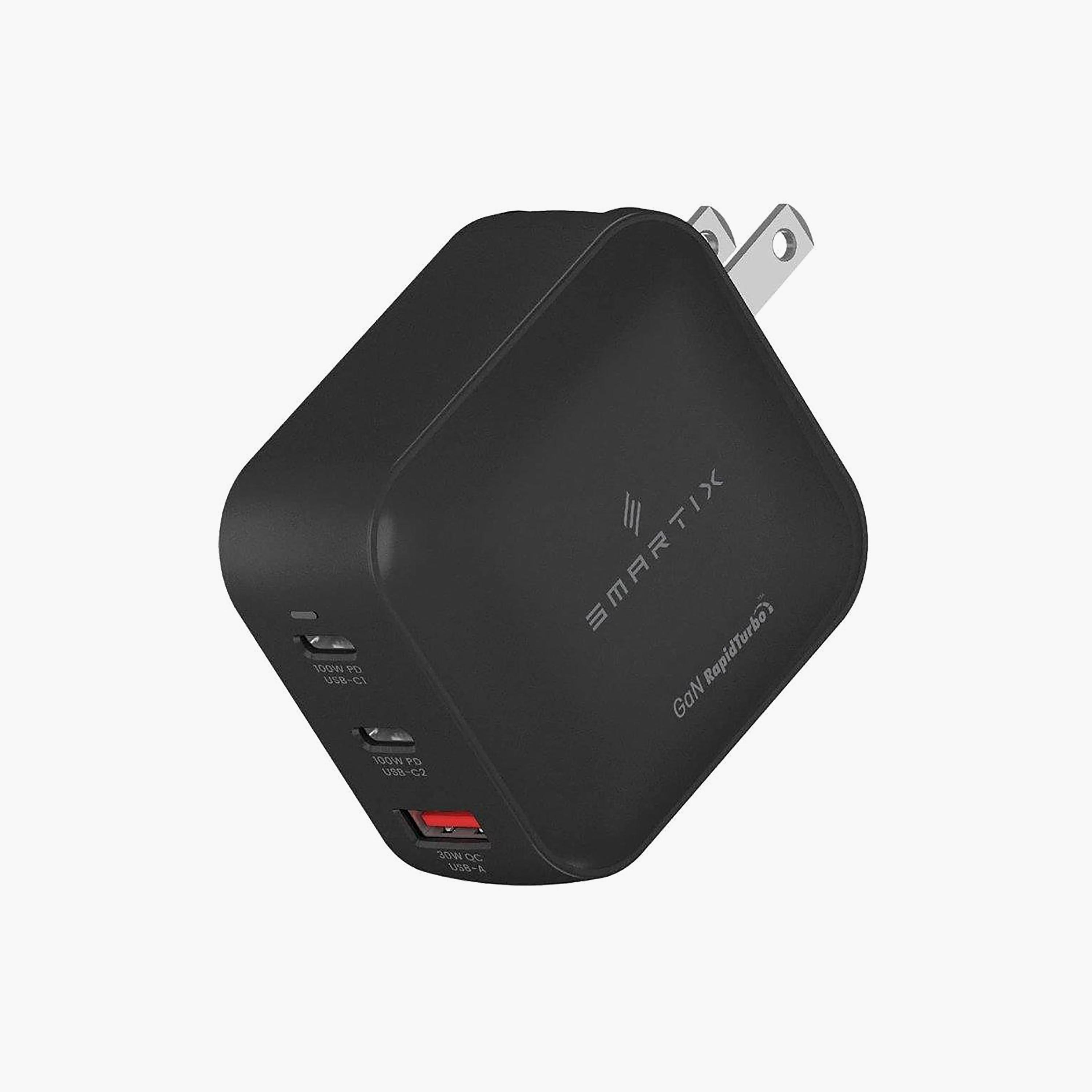 شاحن جداري مميز سمارتكس بتقنية GaN وبقوة 100 واط باللون الأسود | SXWA100BK-electronics-accessories-mobileaccesories-image-1