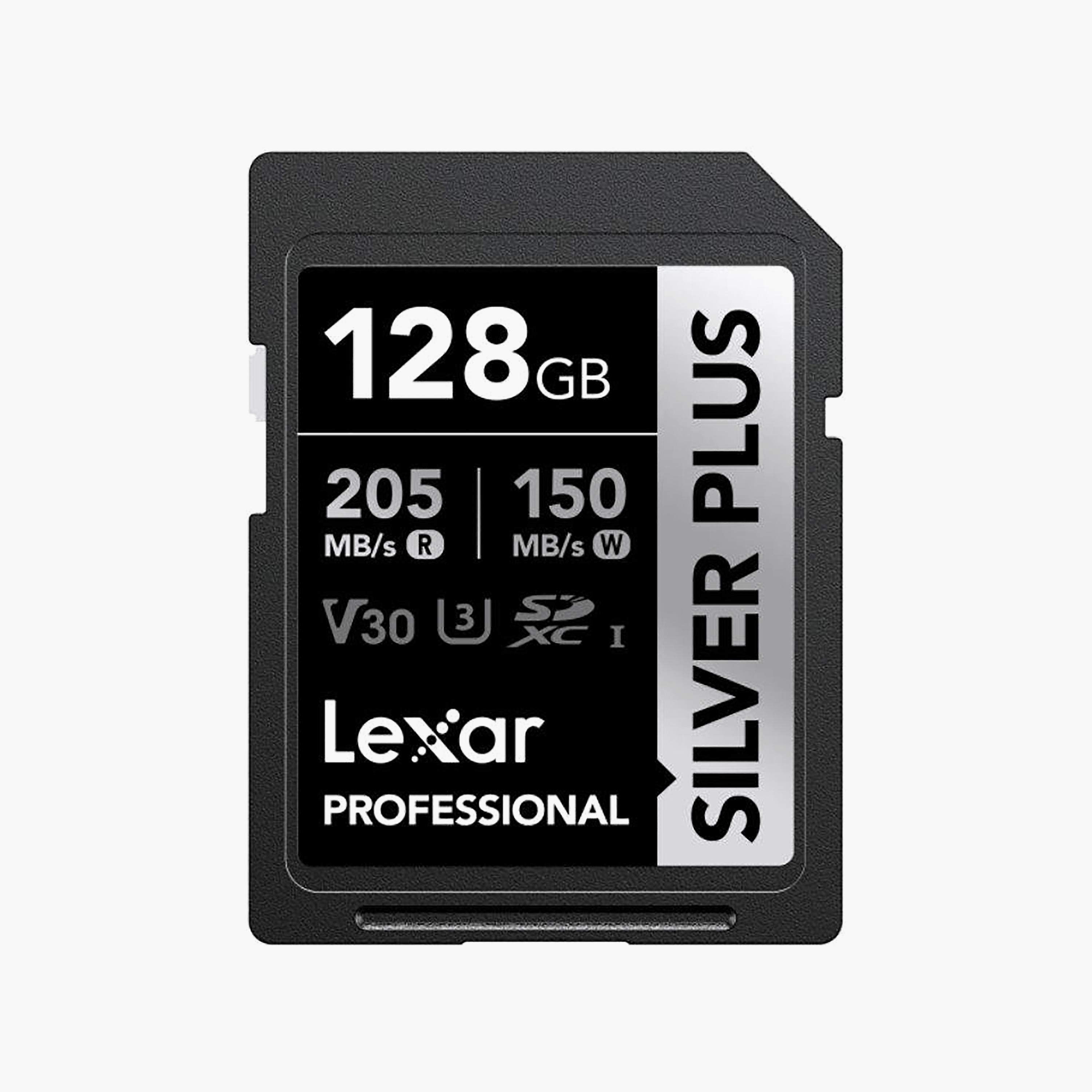 Lexar SILVER PLUS 128GB SDXC UHS-I U3 V30 C10 205MB/s read 150MB/s write | LSDSIPL128G-BNNNG-electronics-accessories-computeraccesories-image-1