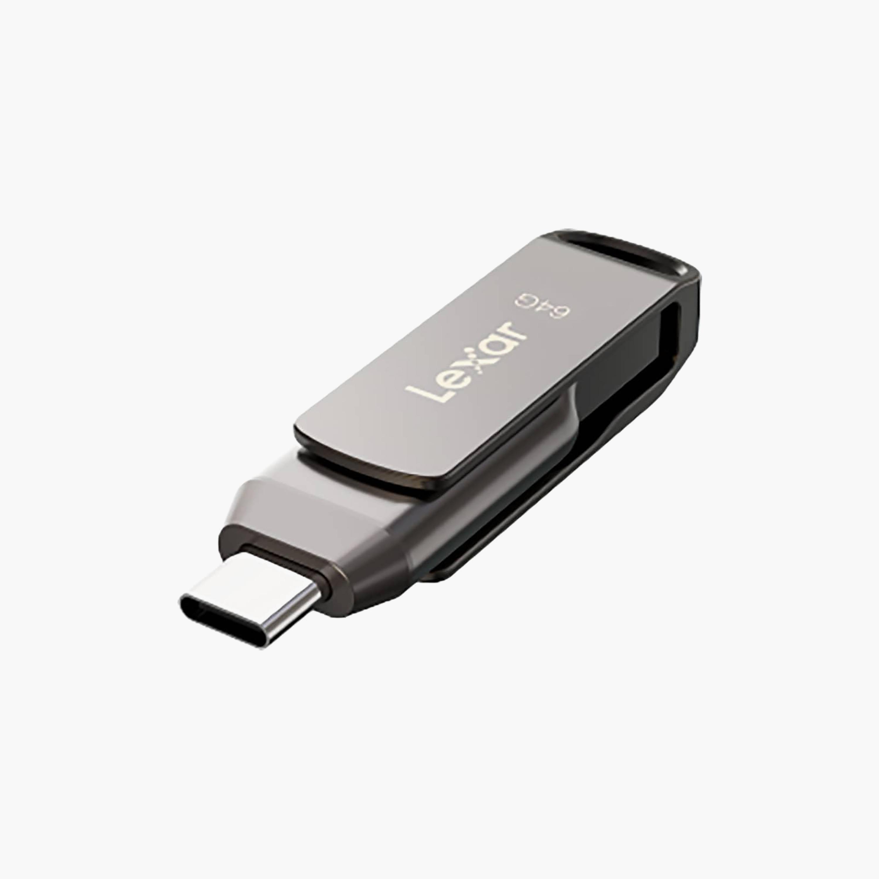 فلاشة ليكسار سعة 64 جيجابايت بمنفذ مزدوج USB-C وUSB-A، سرعة قراءة تصل إلى 130 ميجابايت/ثانية من ليكسار | LJDD400064G-BNQNG-electronics-accessories-computeraccesories-image-2