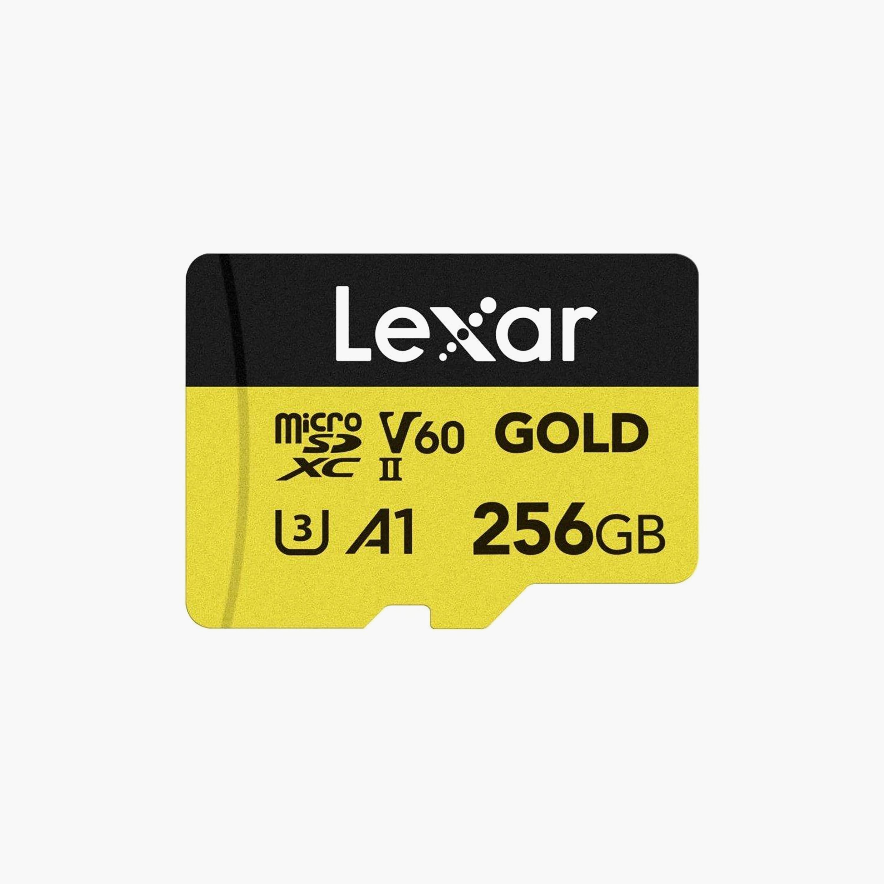 Lexar 256GB GOLD microSDXC UHS-II up to 280MB/s read 180MB/s write C10 A1 V60 U3 | LMSGOLD256G-BNNNG-electronics-accessories-computeraccesories-image-1