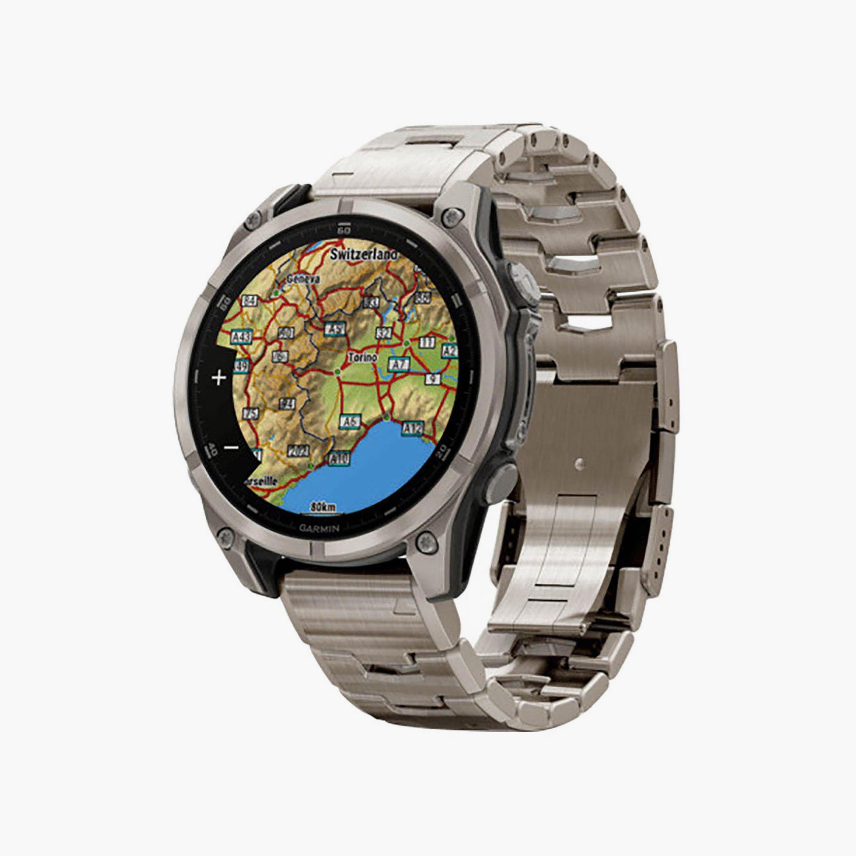 Garmin Fenix 8 AMOLED 47mm Sapphire Titanium Smartwatch with Titanium Band and Silicone Band-men-watchesandjewellery-watches-image-1