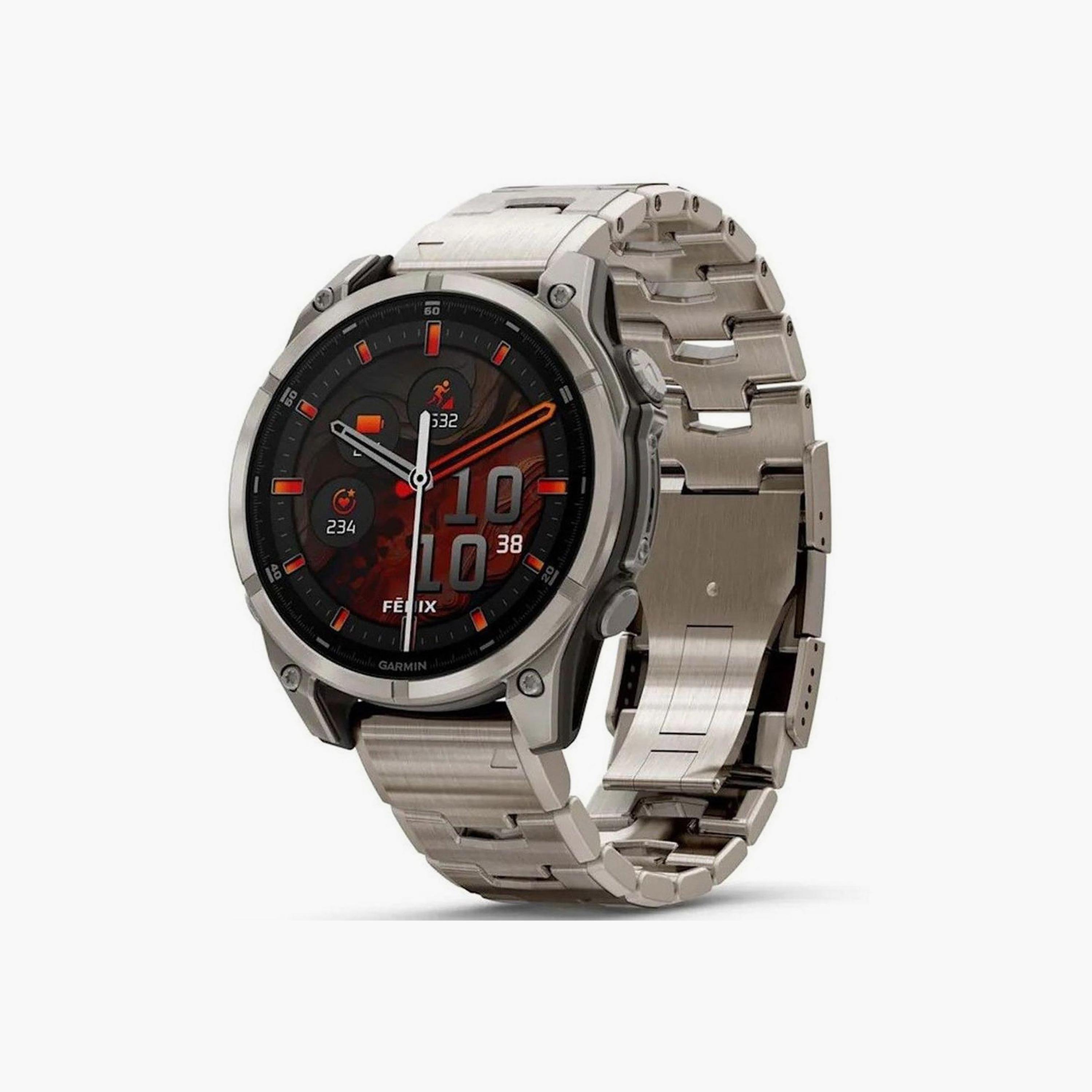 Garmin Fenix 8 AMOLED 47mm Sapphire Titanium Smartwatch with Titanium Band and Silicone Band-men-watchesandjewellery-watches-image-2