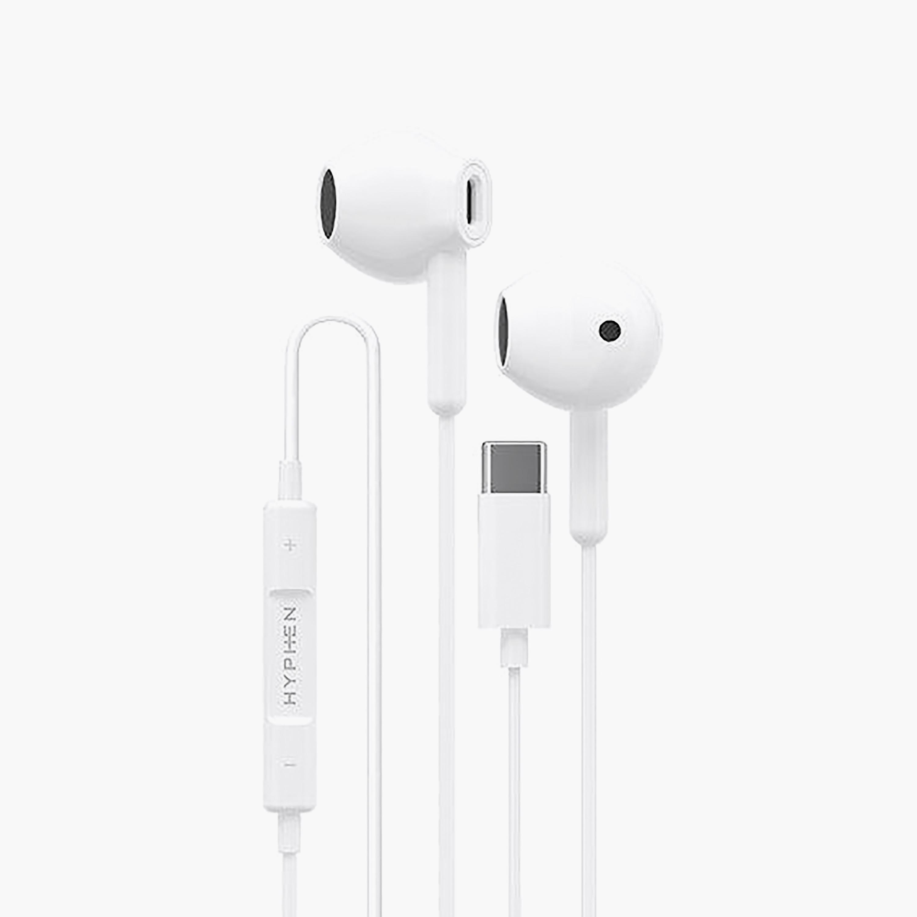 Hyphen WF100 Type C Wired Earphones White | HWE-TCEWH0413-electronics-headphonesandearphones-image-1