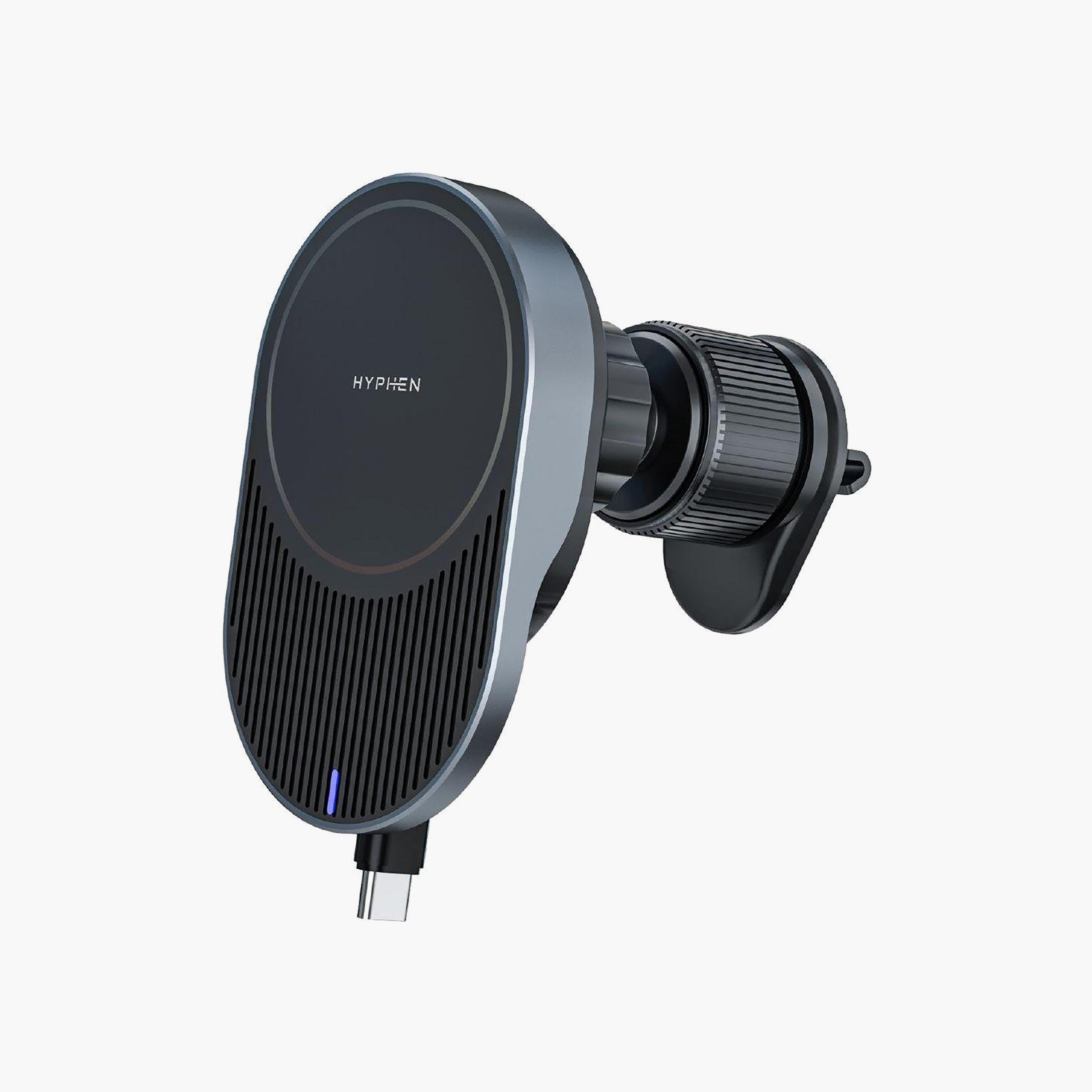 Hyphen MAGT WC15 MagSafe Wireless Car Charger 15W with Built in Type C Cable Black | HCC-M15WCC0949-electronics-accessories-mobileaccesories-image-1