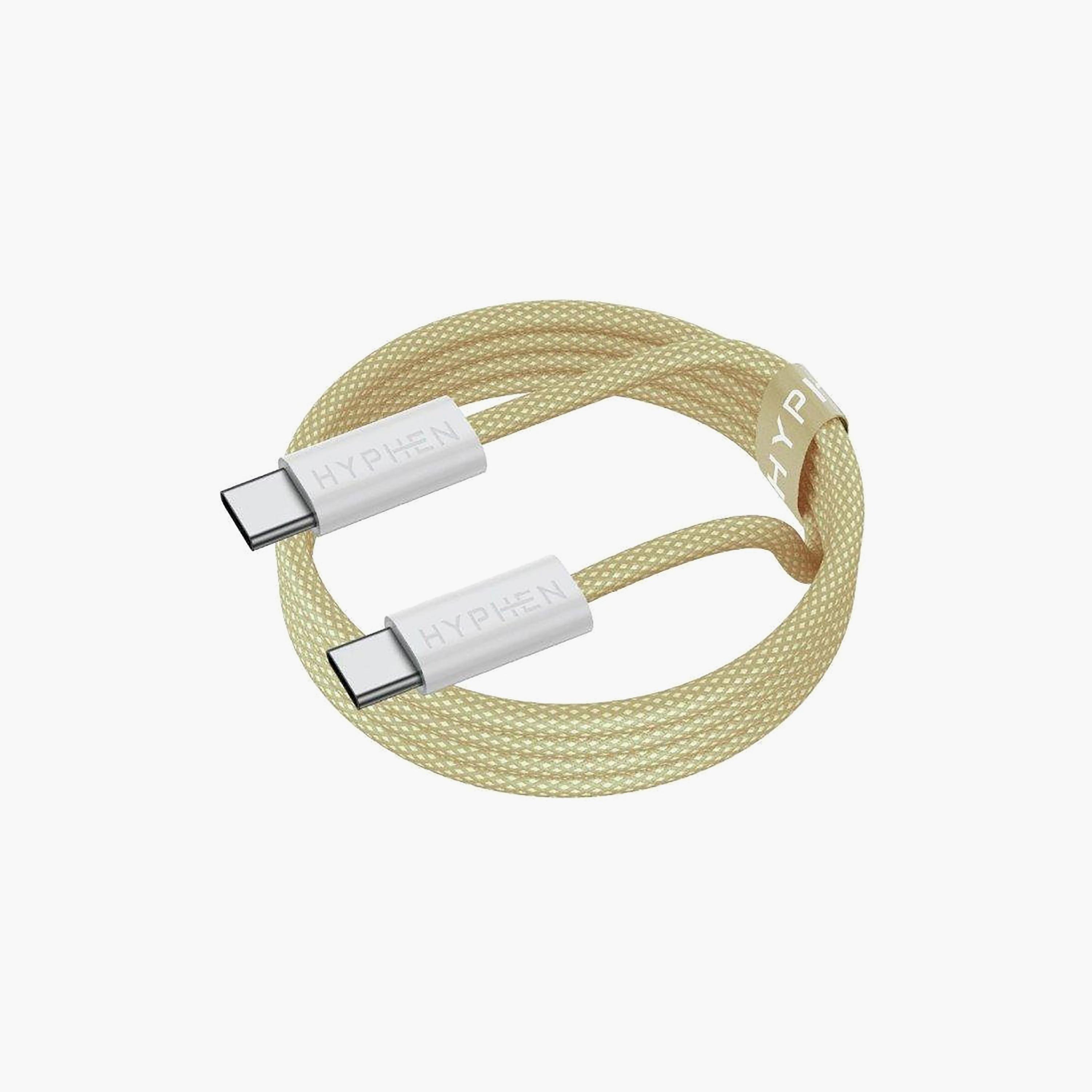 Hyphen Vibe Braided USB-C to USB-C Cable 60W 1m Yellow | HCB-C160YW0345-electronics-accessories-mobileaccesories-image-1