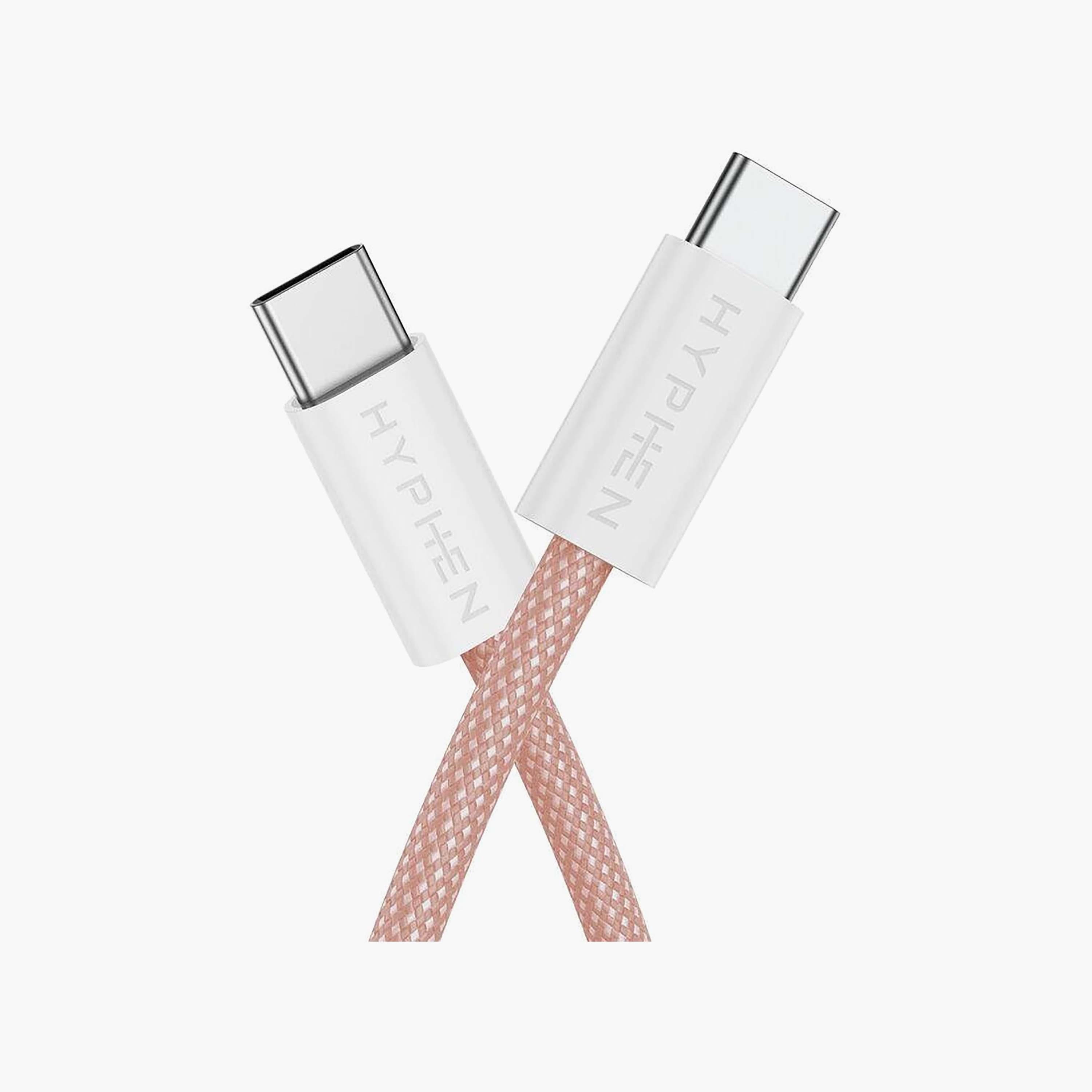 Hyphen Vibe Braided USB-C to USB-C Cable 60W 1m Pink | HCB-C160PK0338-electronics-accessories-mobileaccesories-image-2