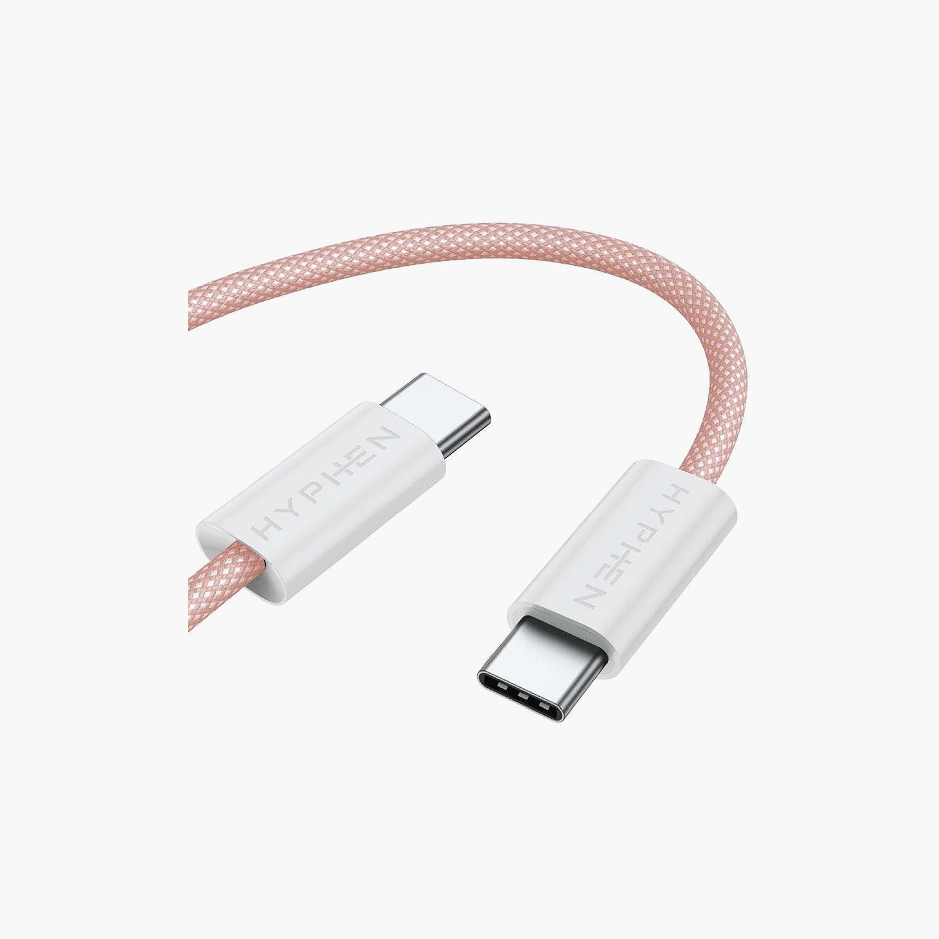Hyphen Vibe Braided USB-C to USB-C Cable 60W 1m Pink | HCB-C160PK0338-electronics-accessories-mobileaccesories-image-3