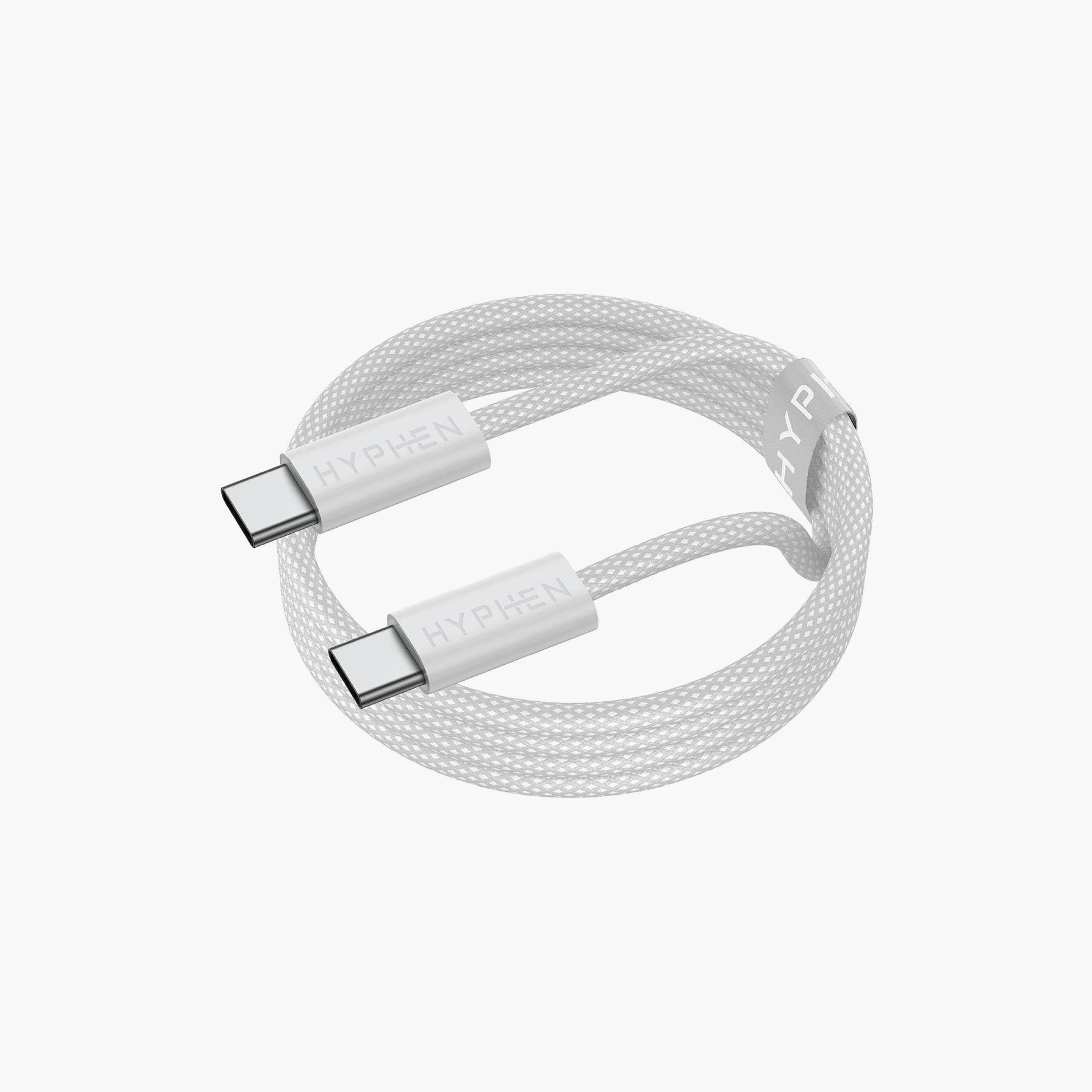 Hyphen Vibe Braided USB-C to USB-C Cable 60W 1m Gray | HCB-C160GY0321-electronics-accessories-mobileaccesories-image-1