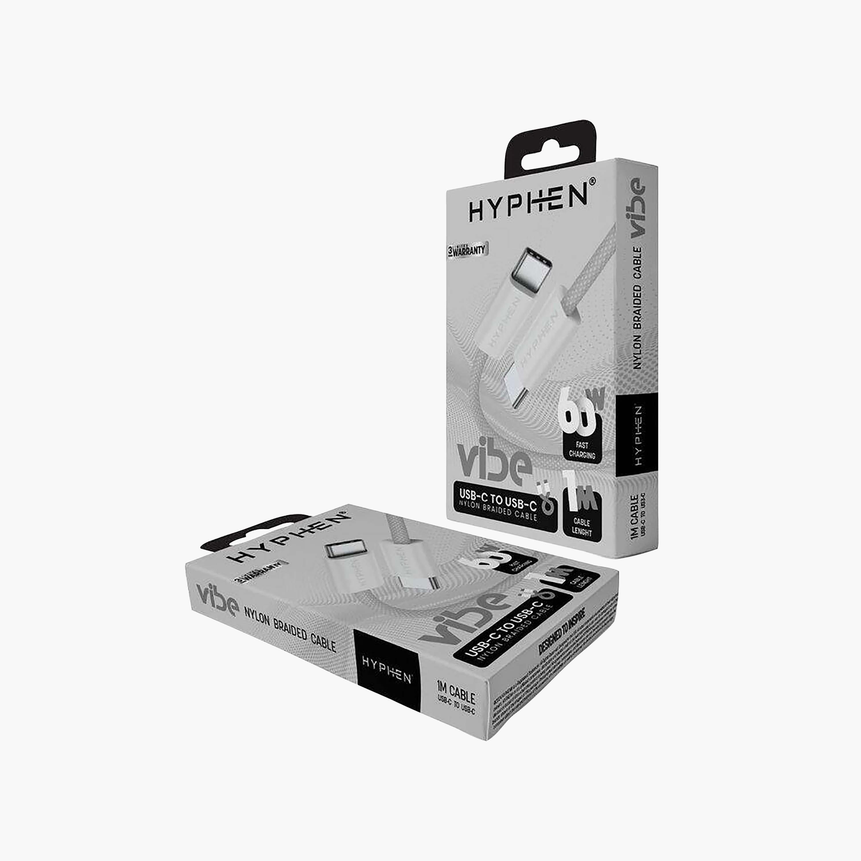 Hyphen Vibe Braided USB-C to USB-C Cable 60W 1m Gray | HCB-C160GY0321-electronics-accessories-mobileaccesories-image-4