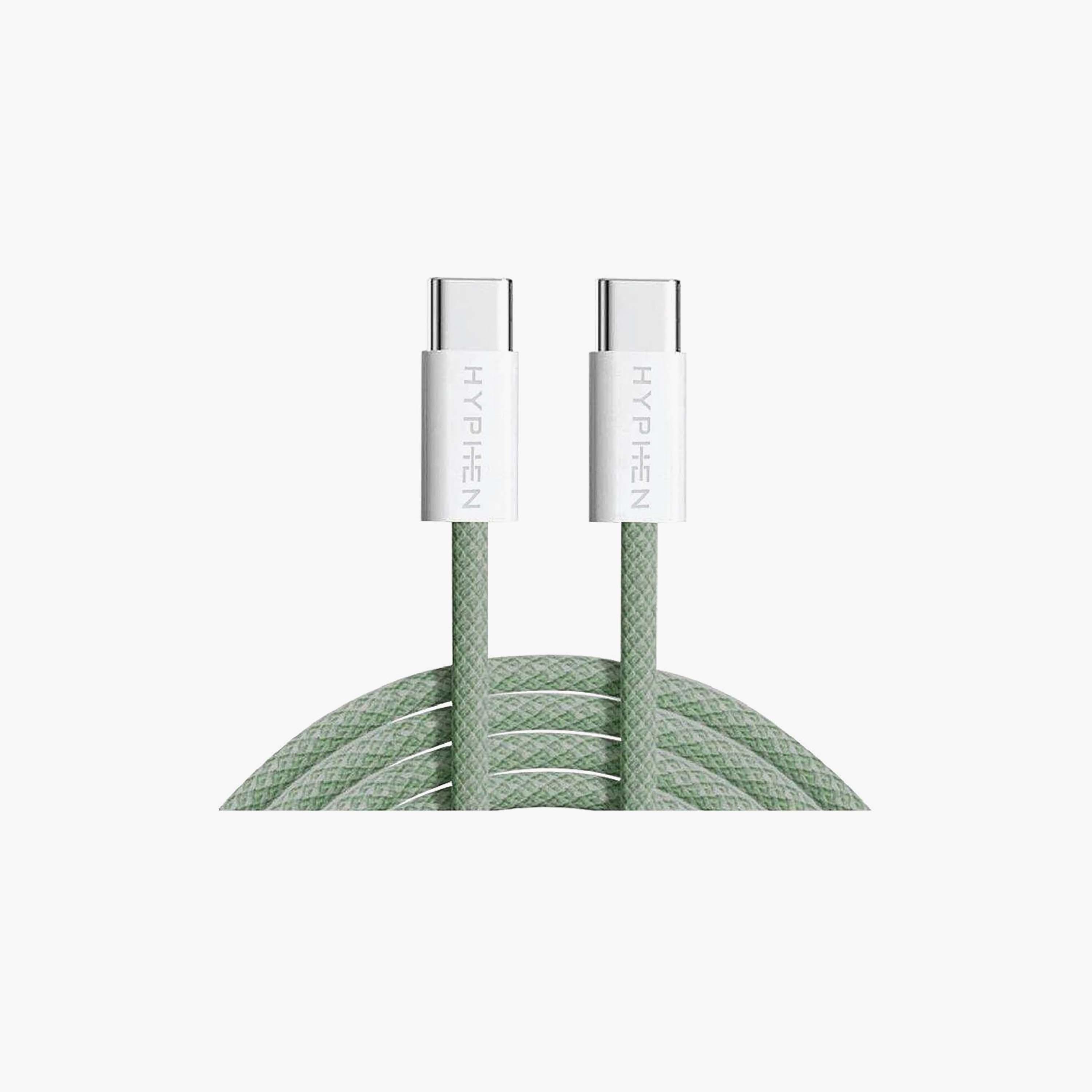 Hyphen Vibe Braided USB-C to USB-C Cable 60W 1m Green | HCB-C160GR0369-electronics-accessories-mobileaccesories-image-4