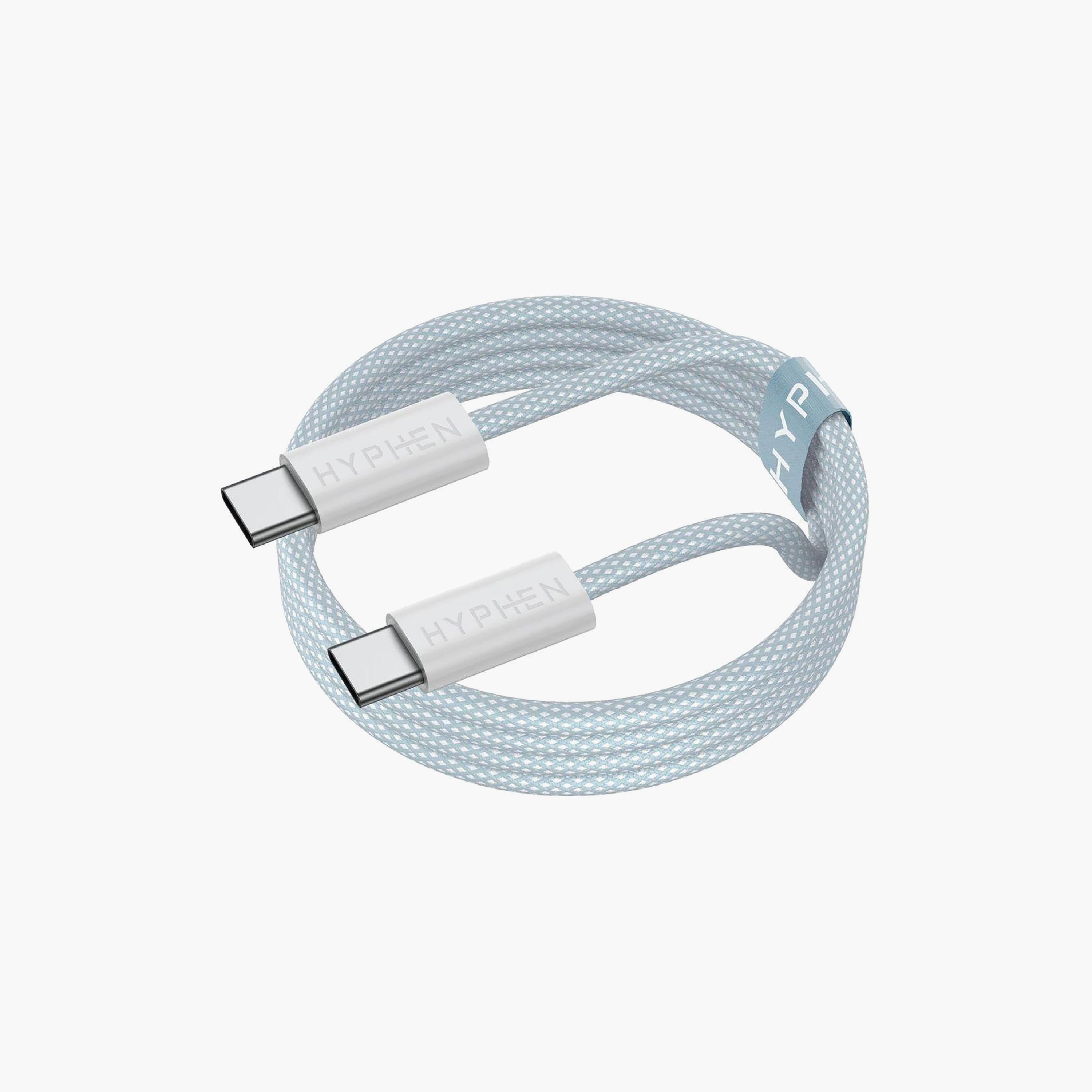 Hyphen VIBE Braided USB-C to USB-C Cable 60W 1m Blue | HCB-C160BL0352-electronics-accessories-mobileaccesories-image-1