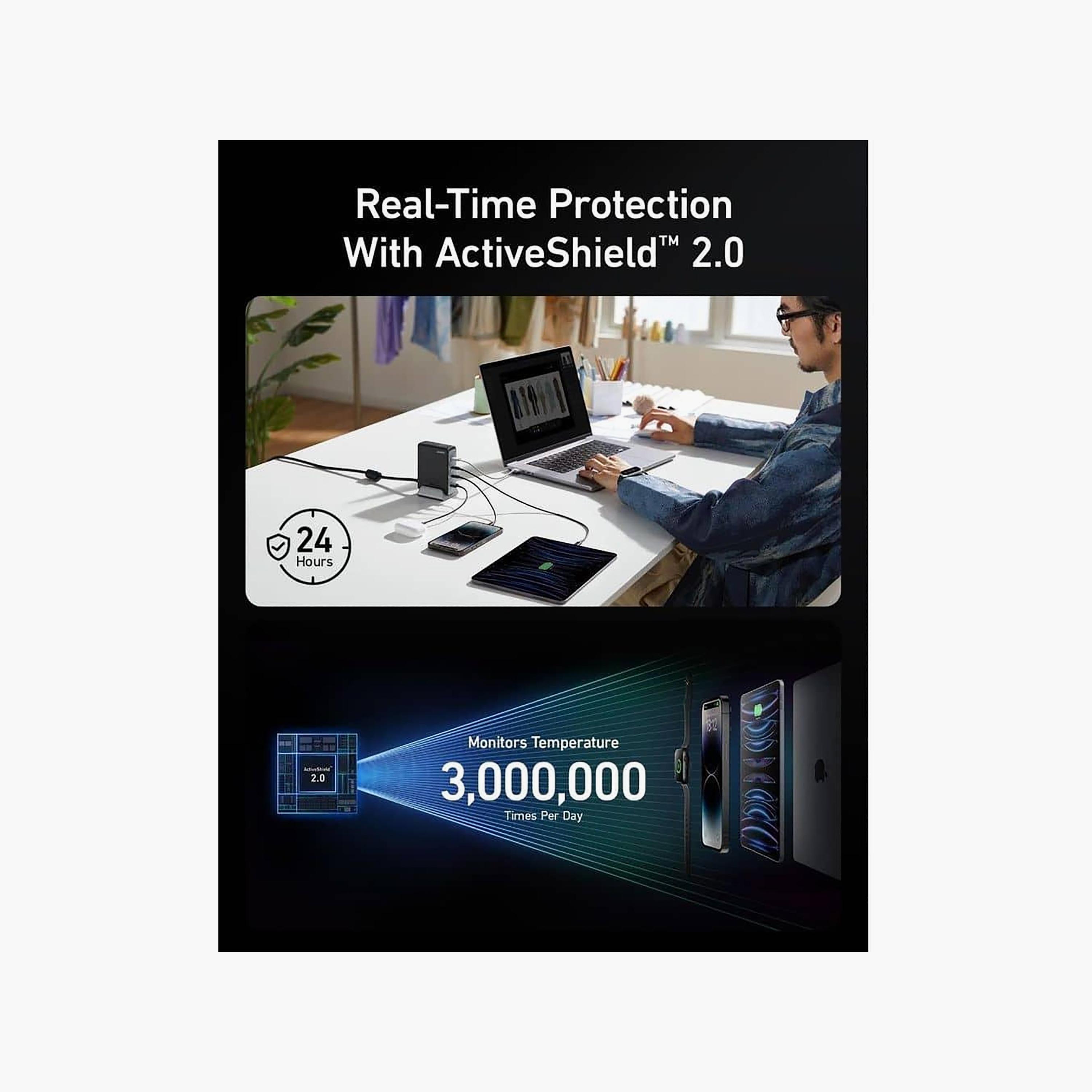 شاحن مكتبي أنكر برايم بقوة 240 واط يعمل بتقنية طاقة غان (GaN) باللون الأسود | AN.A2342211.BK-electronics-accessories-mobileaccesories-image-4