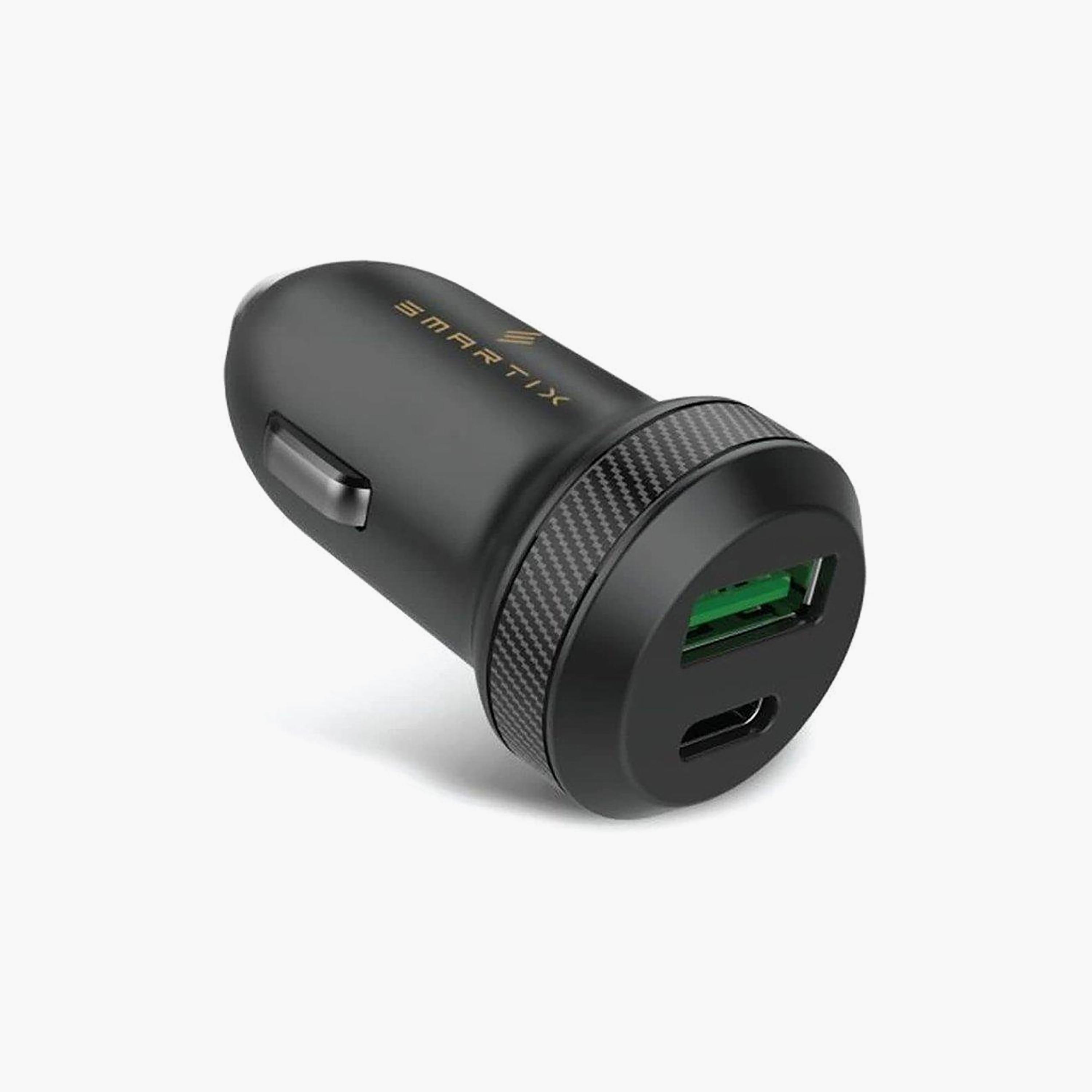 شاحن سيارة ذكي سمارتكس بريميوم سريع بقوة 30 واط لمنفذ USB-C PD وقوة 18 واط لمنفذ USB-A QC باللون الأسود | ECC09-electronics-accessories-mobileaccesories-image-1