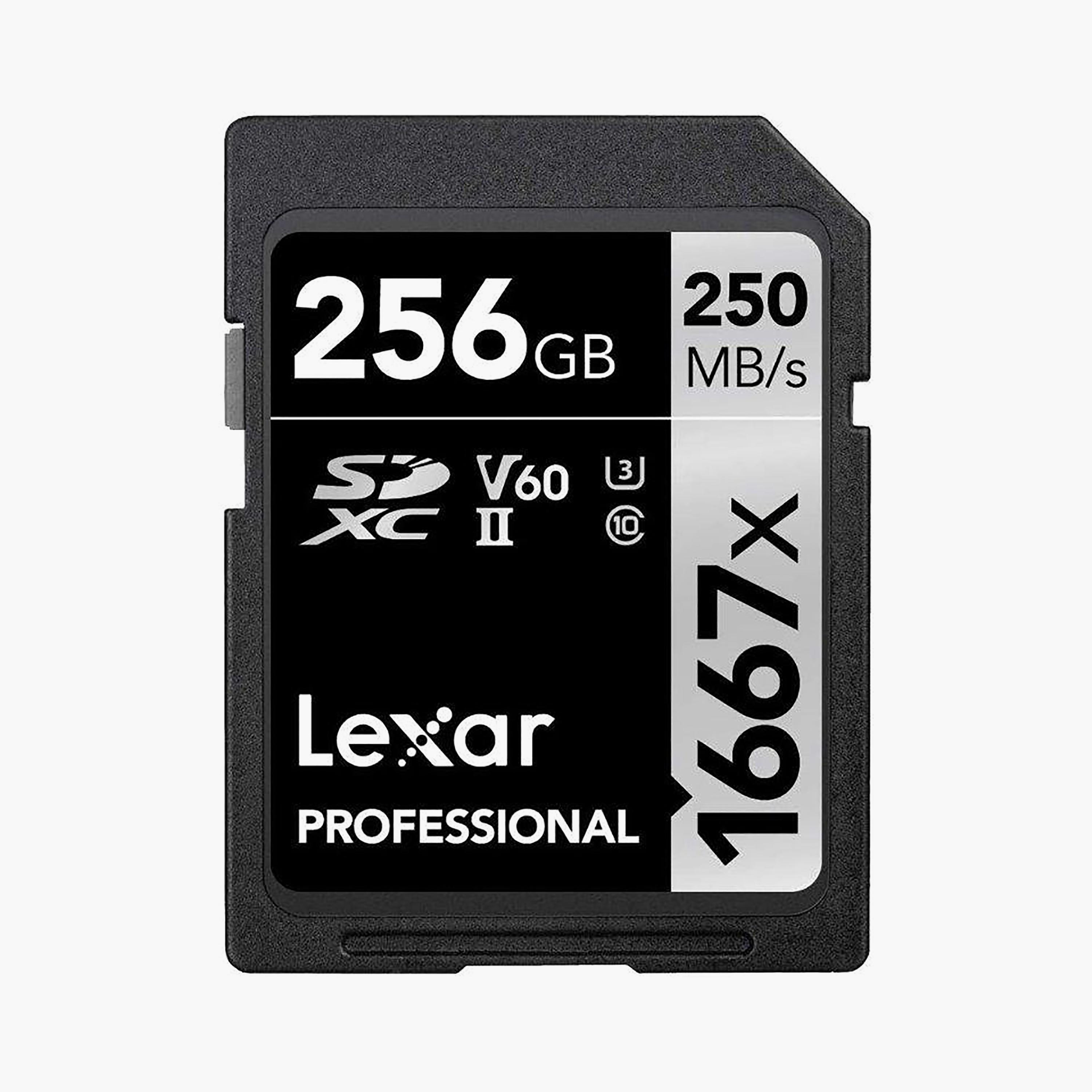Lexar 256GB Professional 1667x SDXC UHS-II U3 V60 C10 250MB/s Read 120MB/s Write | LSD256CB1667-electronics-accessories-computeraccesories-image-1
