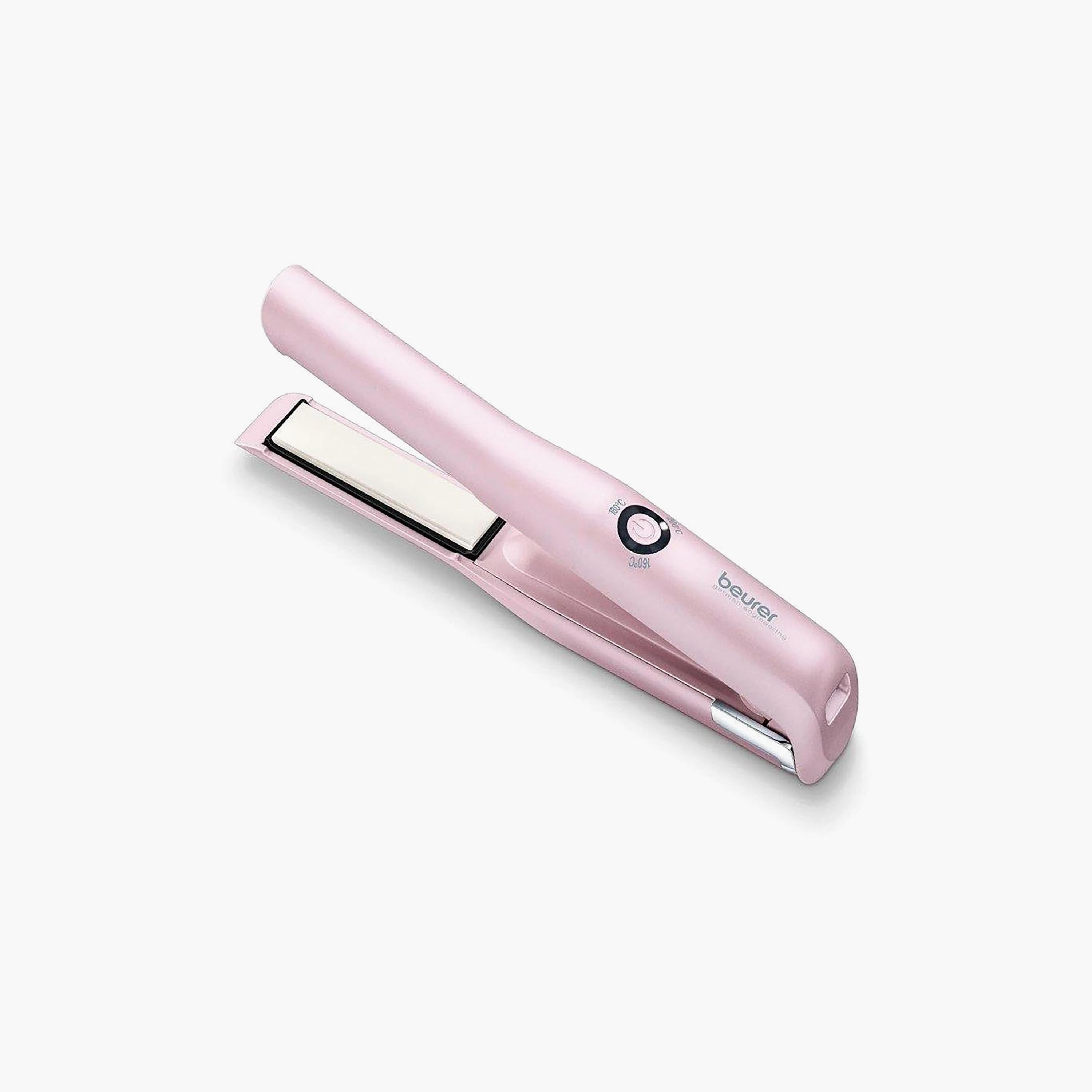 مكواة شعر لاسلكية قابلة لإعادة الشحن من بيورير مع كابل شحن USB، لون وردي | HS-20-beautyandpersonalcare-appliances-hairstylingtools-image-1