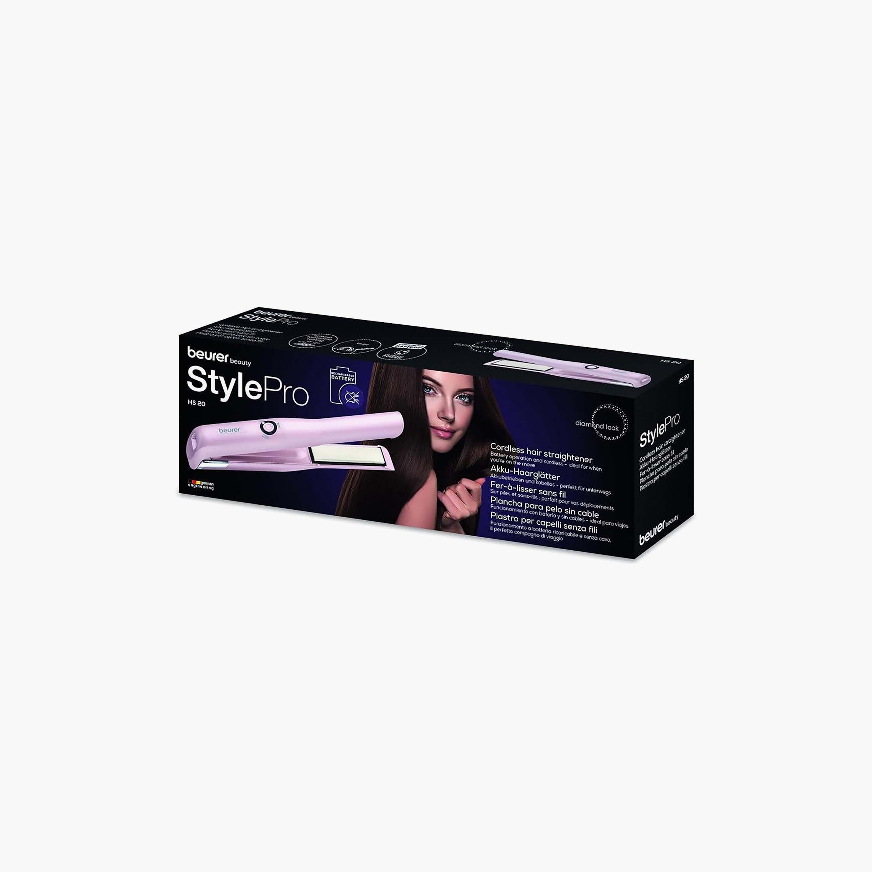 مكواة شعر لاسلكية قابلة لإعادة الشحن من بيورير مع كابل شحن USB، لون وردي | HS-20-beautyandpersonalcare-appliances-hairstylingtools-image-2