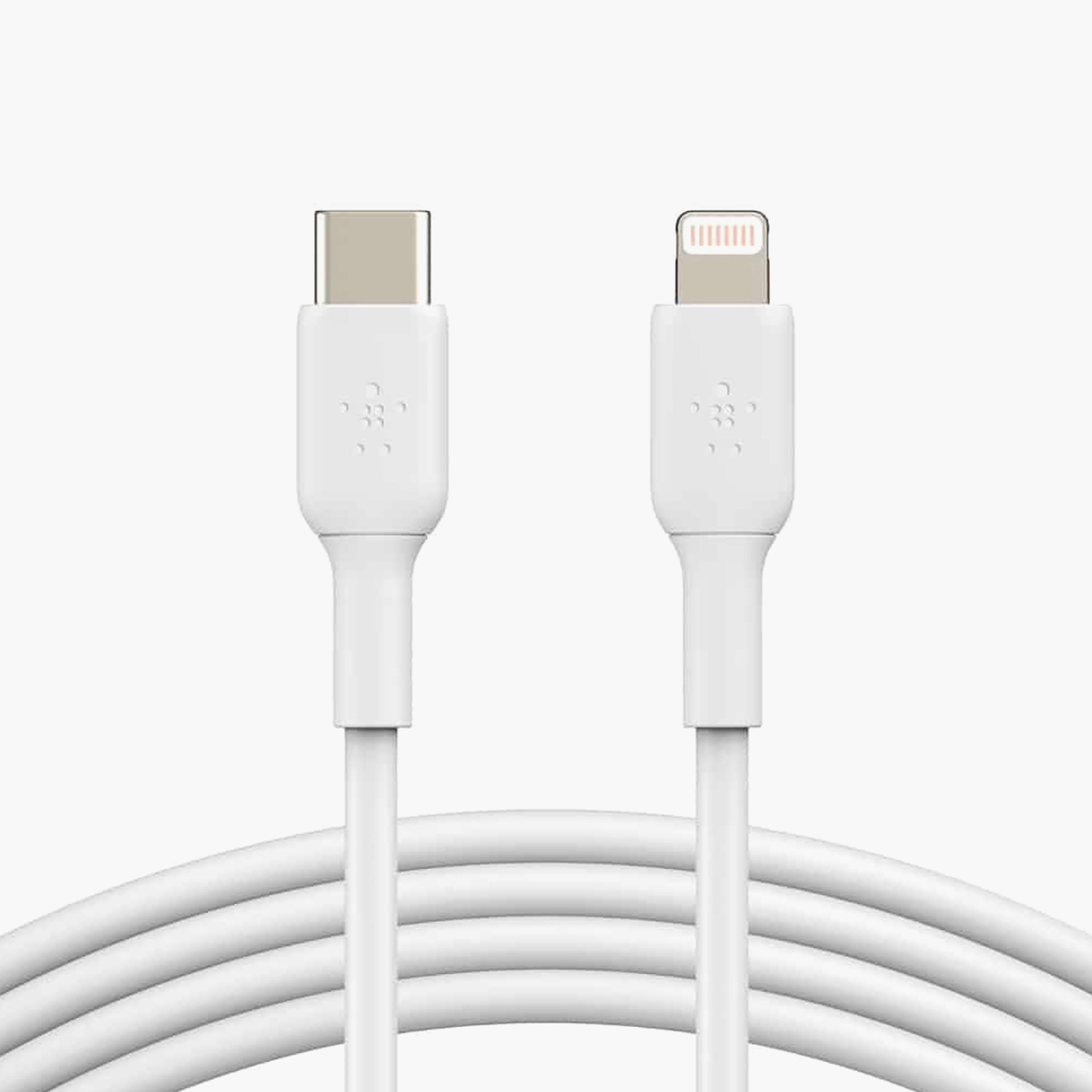 Belkin Boost Charge PVC 1m USB 2.0 Type-C to Lightning Cable White | BKN-CAA003BT1MWH-electronics-accessories-mobileaccesories-image-1