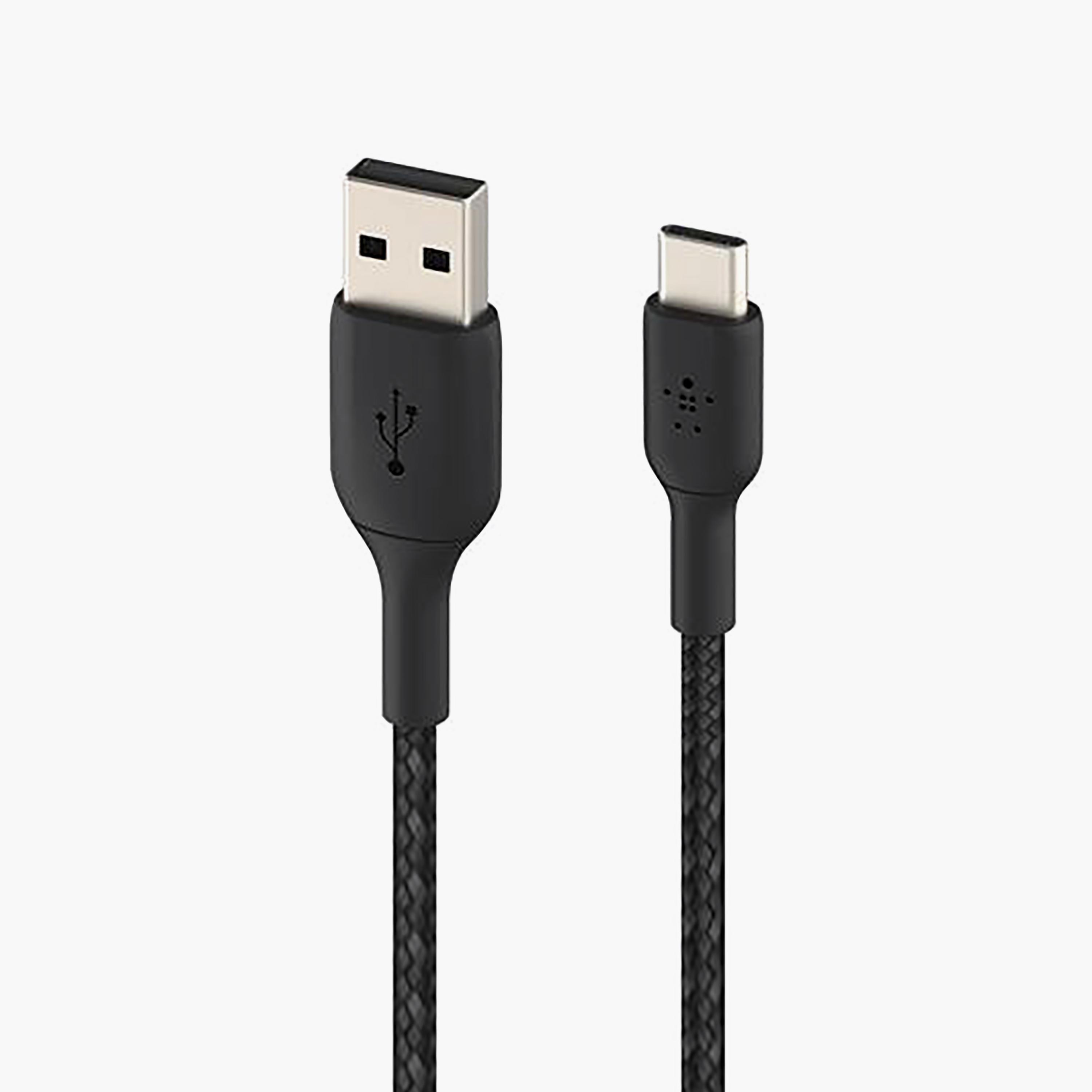 كابل بيلكن مجدول من Type-C إلى Type-A، أسود من بيلكن | BKN-CAB002BT1MBK-electronics-accessories-mobileaccesories-image-2