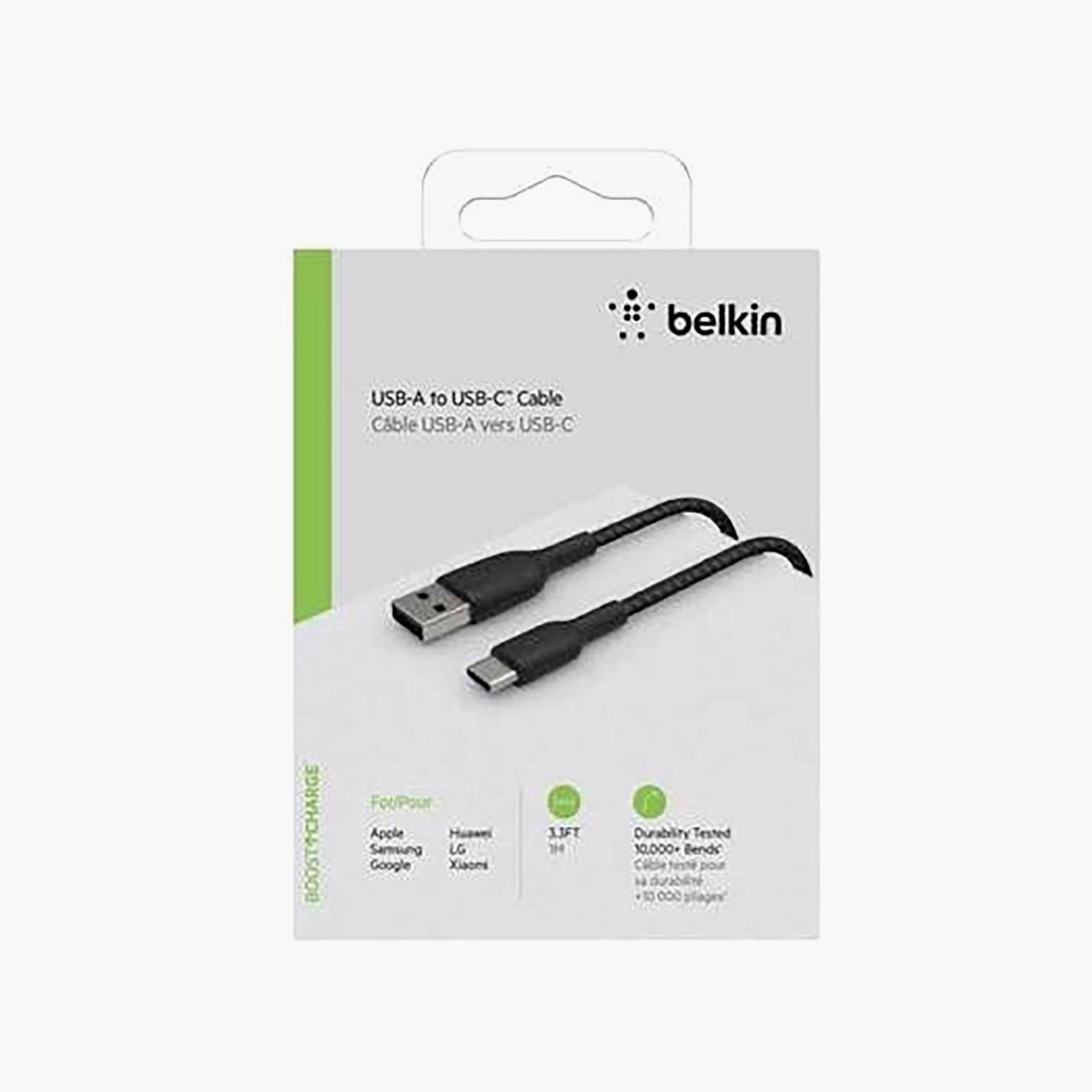 كابل بيلكن مجدول من Type-C إلى Type-A، أسود من بيلكن | BKN-CAB002BT1MBK-electronics-accessories-mobileaccesories-image-3