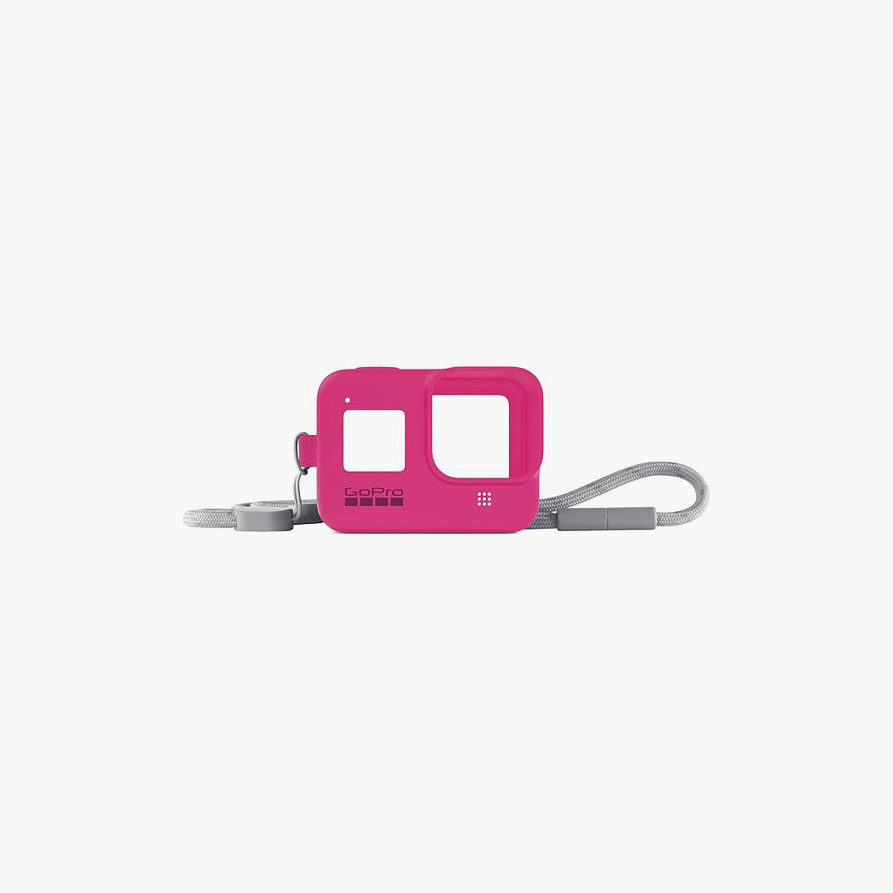 Go Pro Silicone Sleeve with Adjustable Lanyard for HERO8 Electric Pink | G02AJSST-007-electronics-camera-image-1
