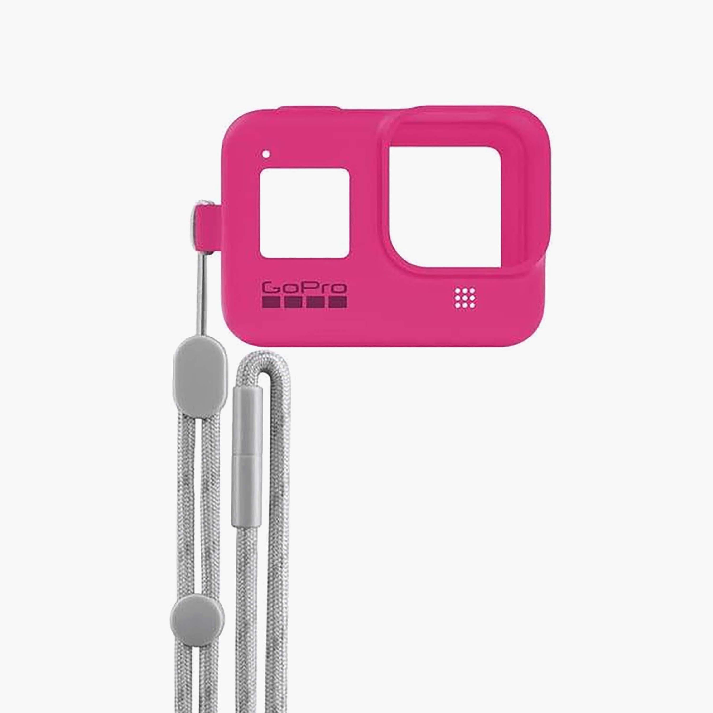 Go Pro Silicone Sleeve with Adjustable Lanyard for HERO8 Electric Pink | G02AJSST-007-electronics-camera-image-3