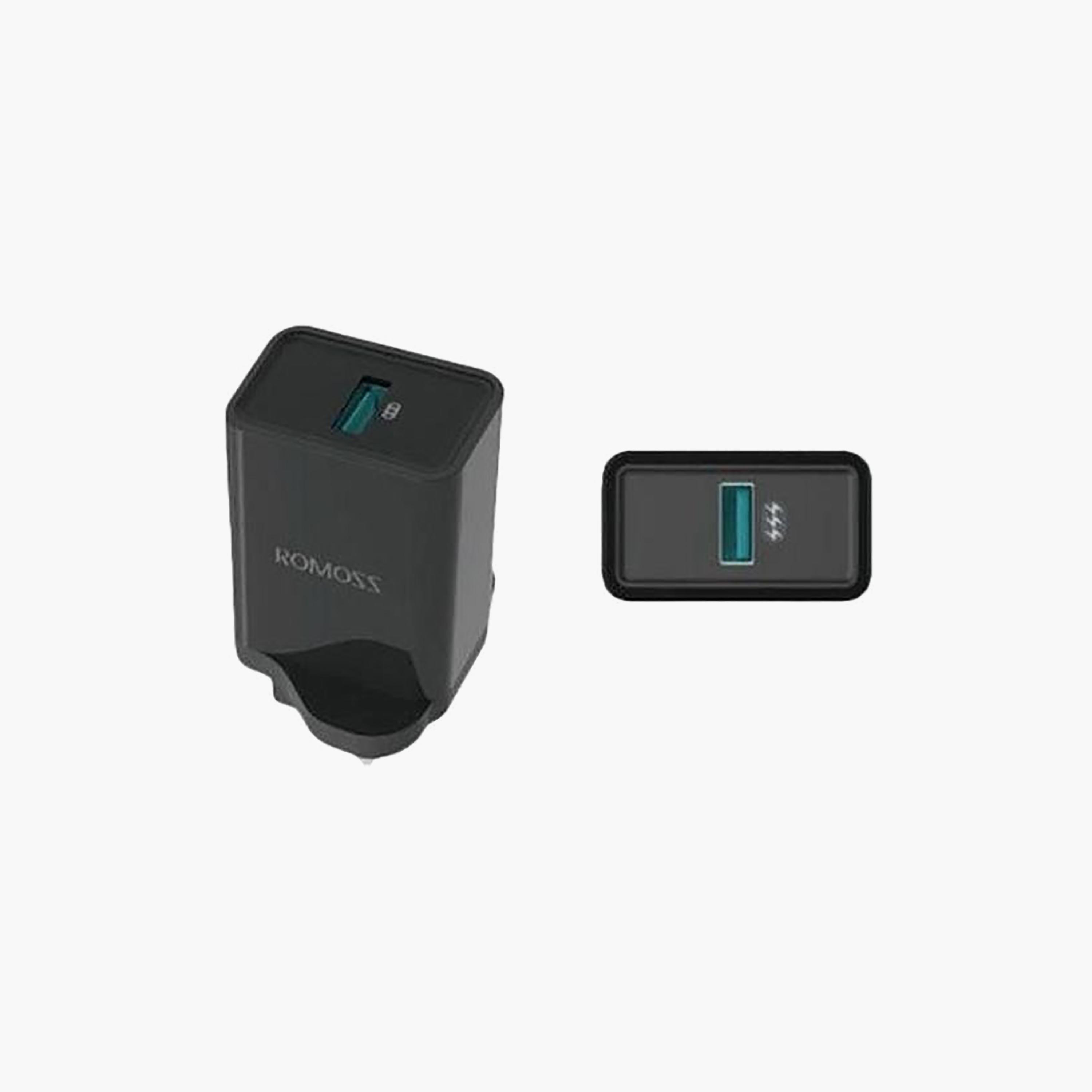 شاحن جداري سريع روموس باور كيوب لايت بقابس للمملكة المتحدة منفذ USB مع تقنية كوالكوم 3.0 للمنزل باللون الأس-electronics-accessories-mobileaccesories-image-3