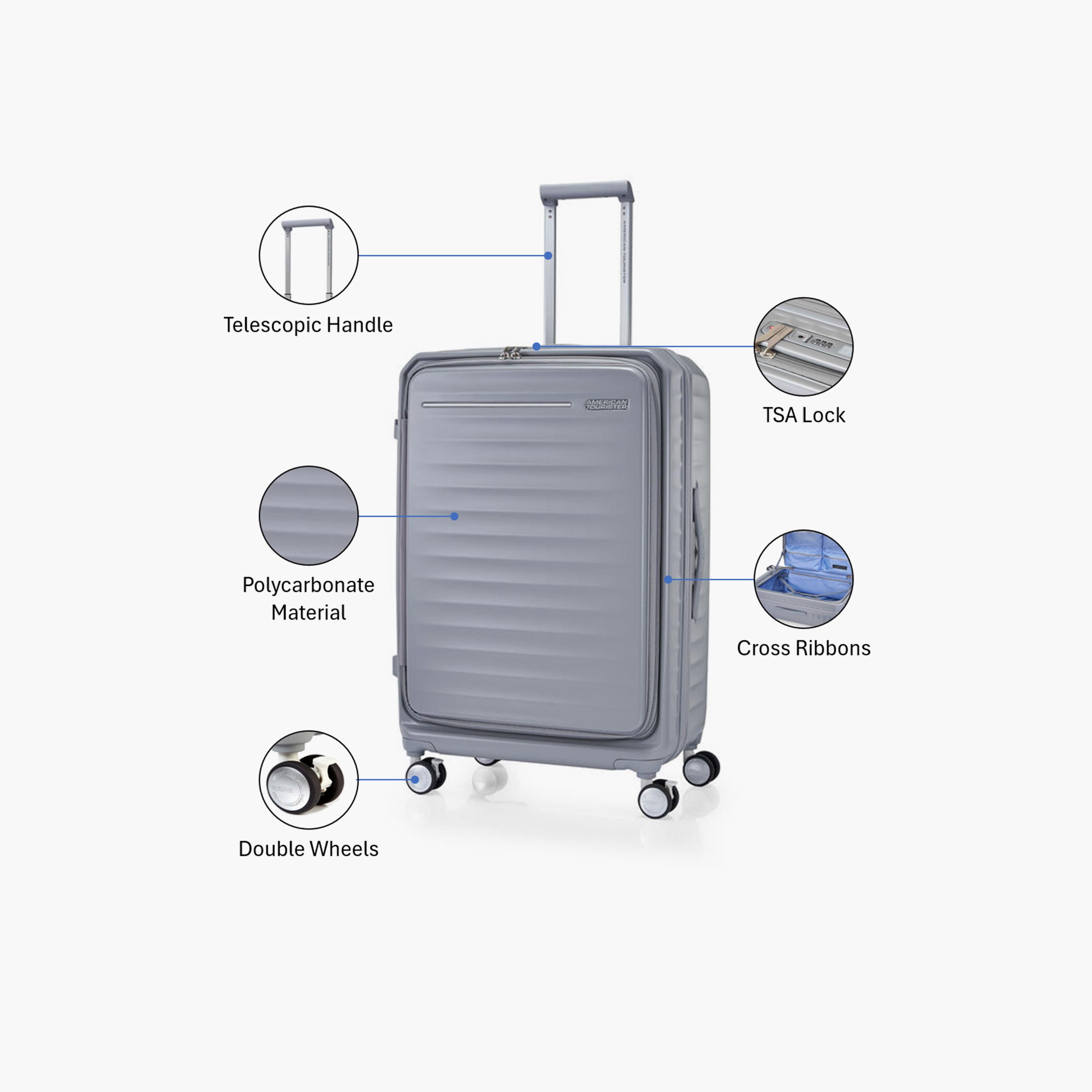 American Tourister Frontec 79 CM Large Check-in Polycarbonate with ABS Hard-Sided 4-Wheeler Spinner Trolley Bag with TSA Lock-travel-luggagesandbags-luggage-image-3