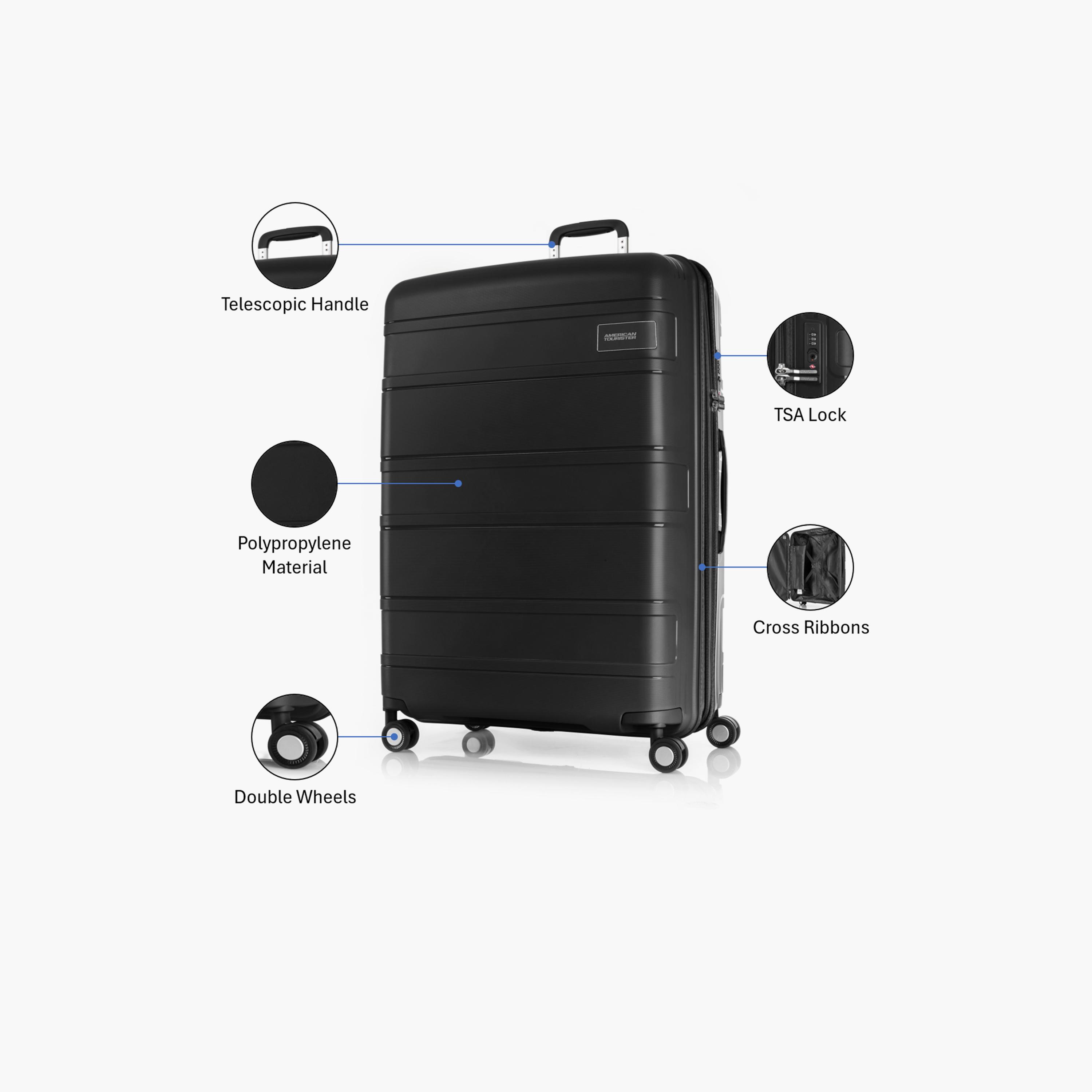 American Tourister Litevlo 82 CM Large Check-in Polypropylene Hard-Sided 4-Wheeler Spinner Trolley Bag with TSA Lock-travel-luggagesandbags-luggage-image-3