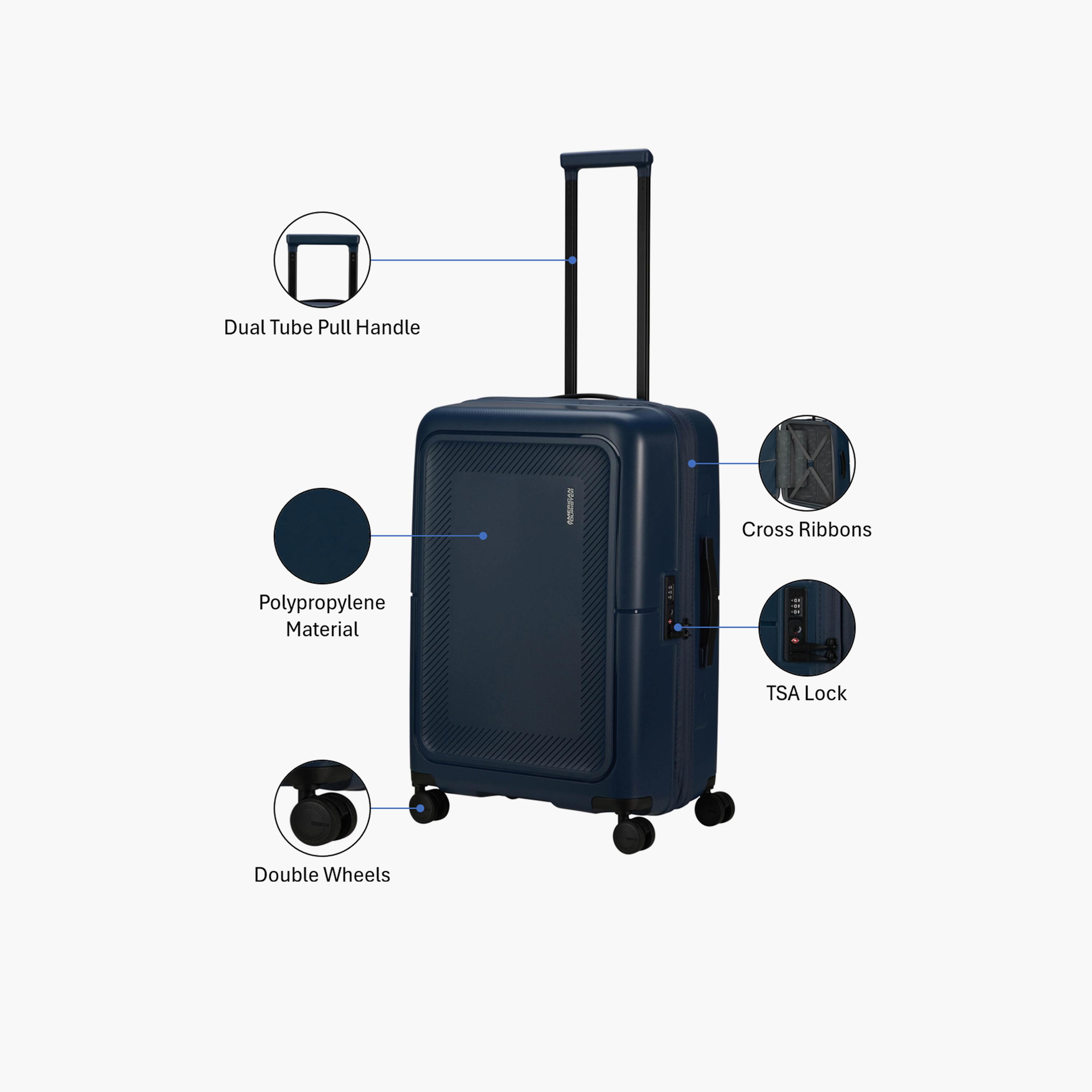 American Tourister Dash Pop 77 CM Large Check-in Polyester Hard-Sided 4-Wheeler Spinner Trolley Bag with TSA Lock-travel-luggagesandbags-luggage-image-3