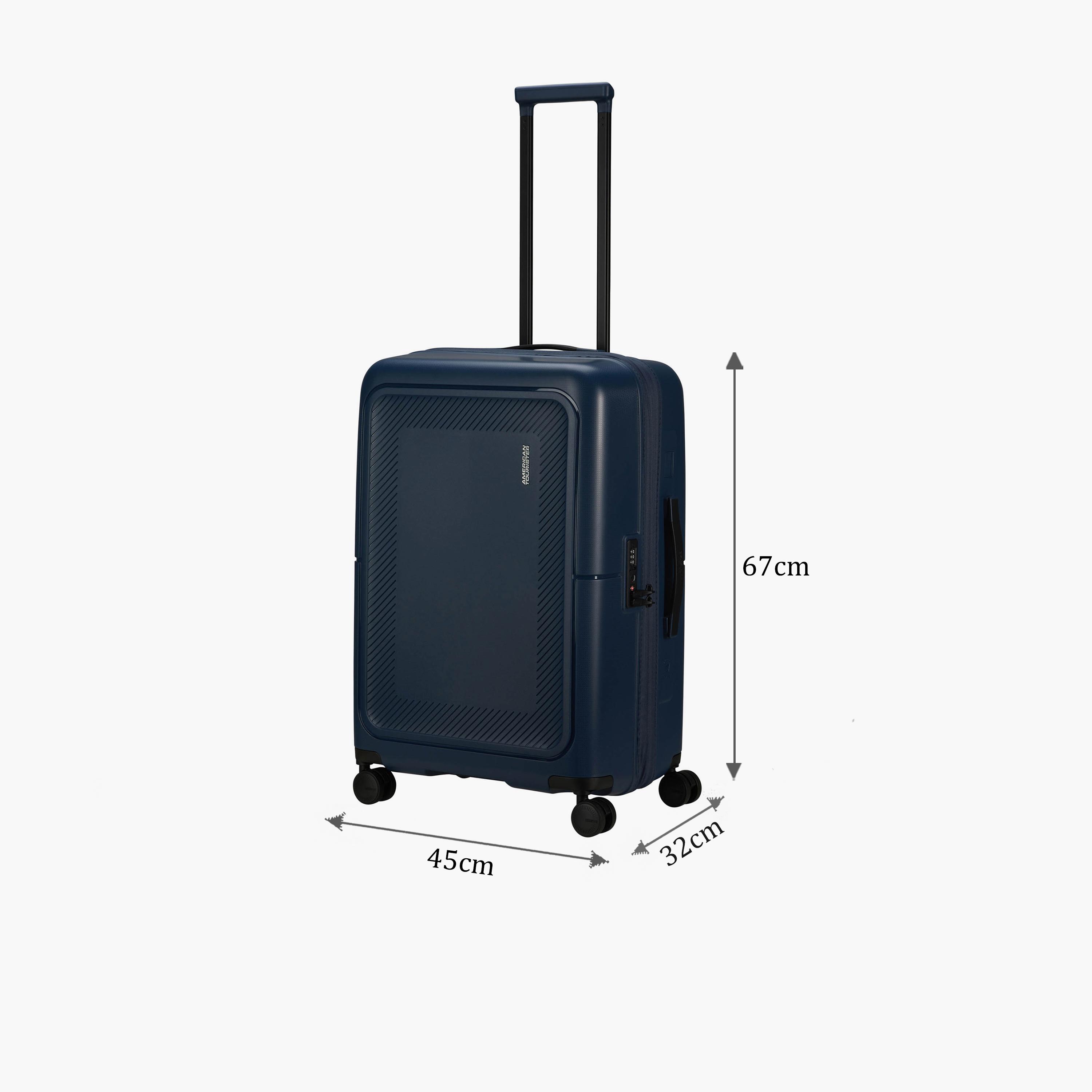 American Tourister Dash Pop 67 CM Medium Check-in Polyester Hard-Sided 4-Wheeler Spinner Trolley Bag with TSA Lock-travel-luggagesandbags-luggage-image-2
