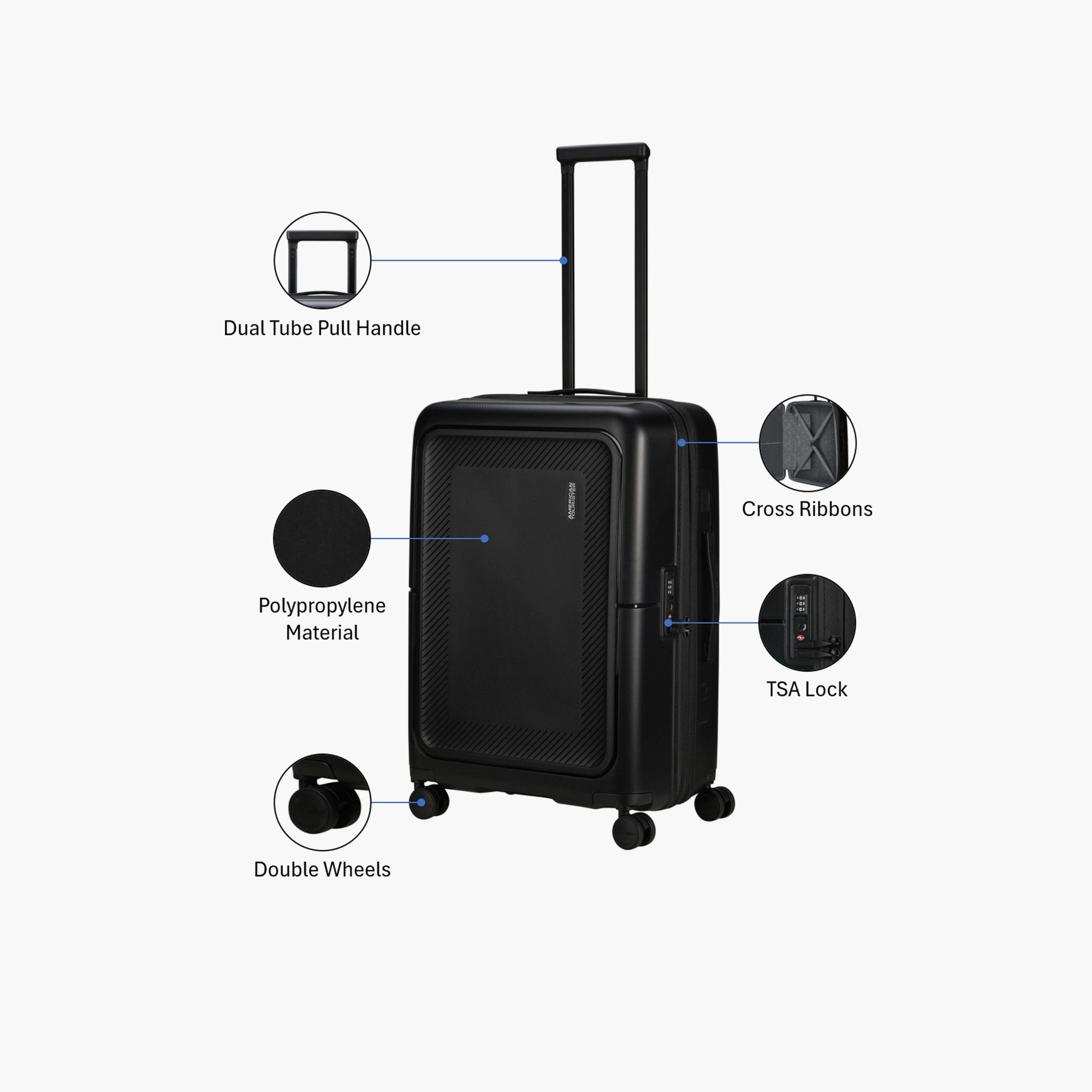 American Tourister Dash Pop 67 CM Medium Check-in Polyester Hard-Sided 4-Wheeler Spinner Trolley Bag with TSA Lock-travel-luggagesandbags-luggage-image-3