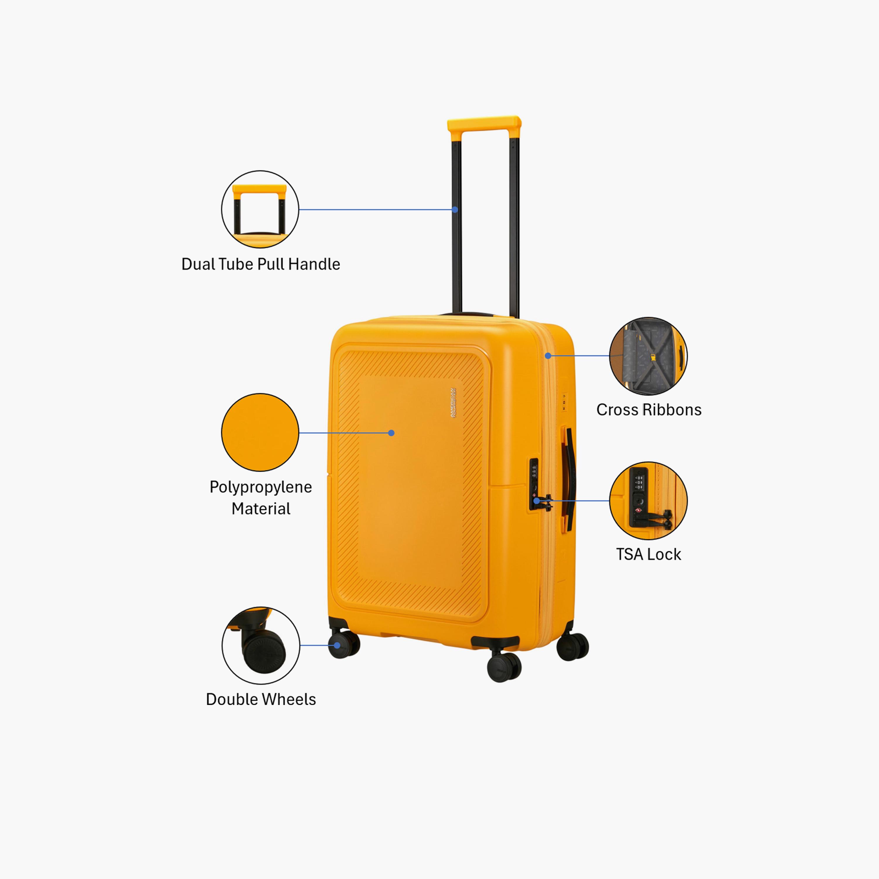 American Tourister Dash Pop 67 CM Medium Check-in Polyester Hard-Sided 4-Wheeler Spinner Trolley Bag with TSA Lock-travel-luggagesandbags-luggage-image-3
