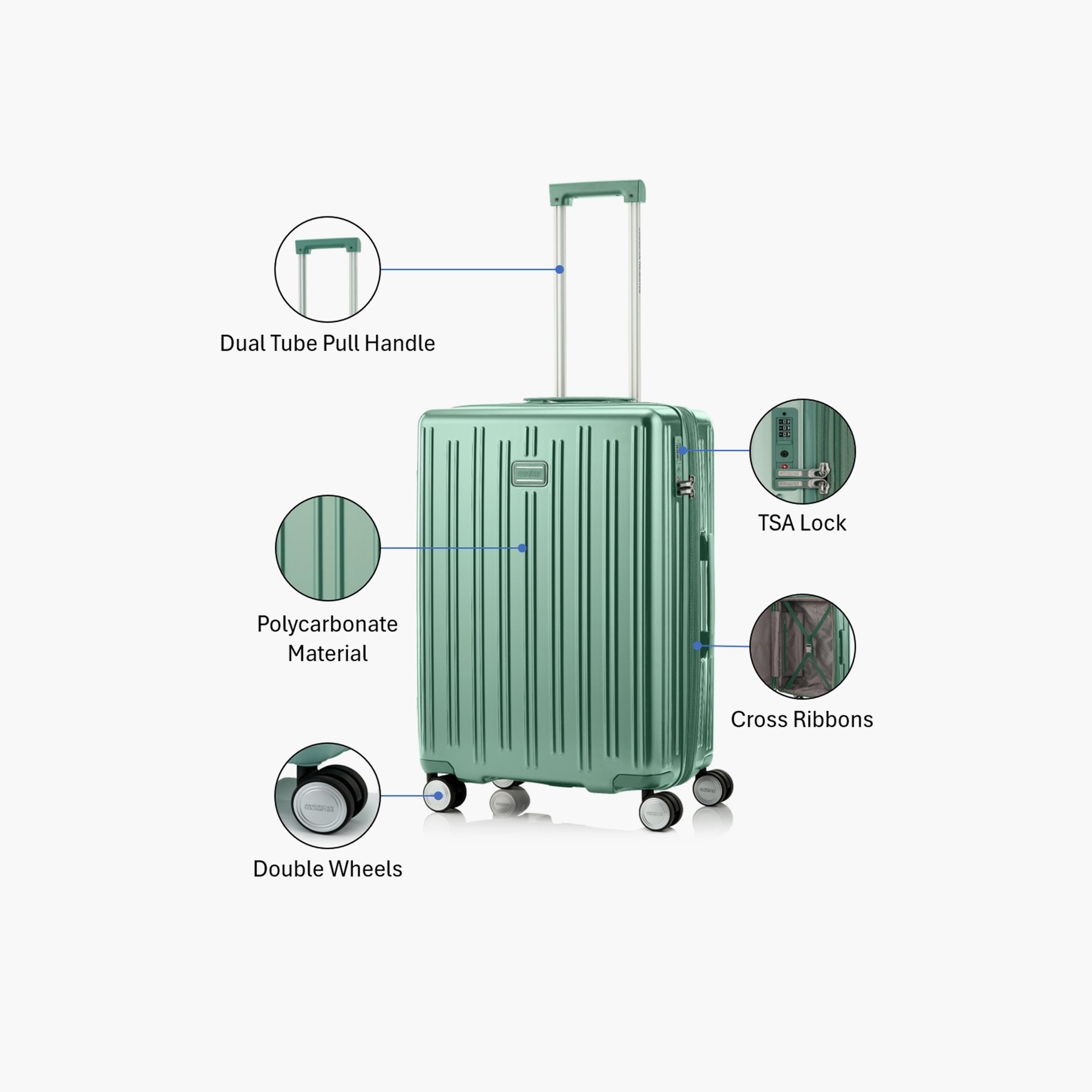 American Tourister Reggio 68 CM Medium Check-in Polycarbonate with ABS Hard-Sided 4-Wheeler Spinner Trolley Bag with TSA Lock-travel-luggagesandbags-luggage-image-3