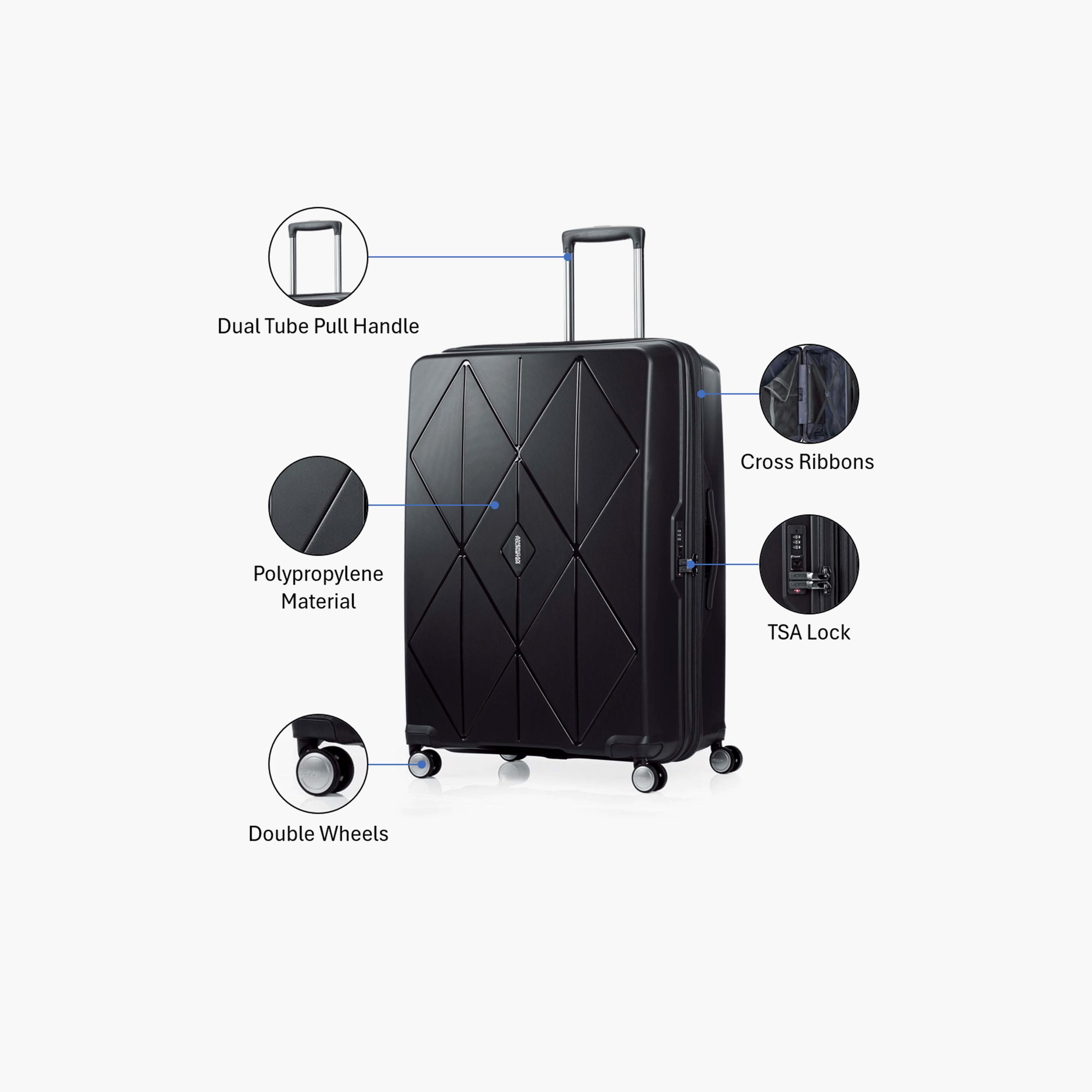 American Tourister Argyle 81 CM Large Check-in Polypropylene Hard-Sided 4-Wheeler Spinner Trolley Bag with TSA Lock-travel-luggagesandbags-luggage-image-3