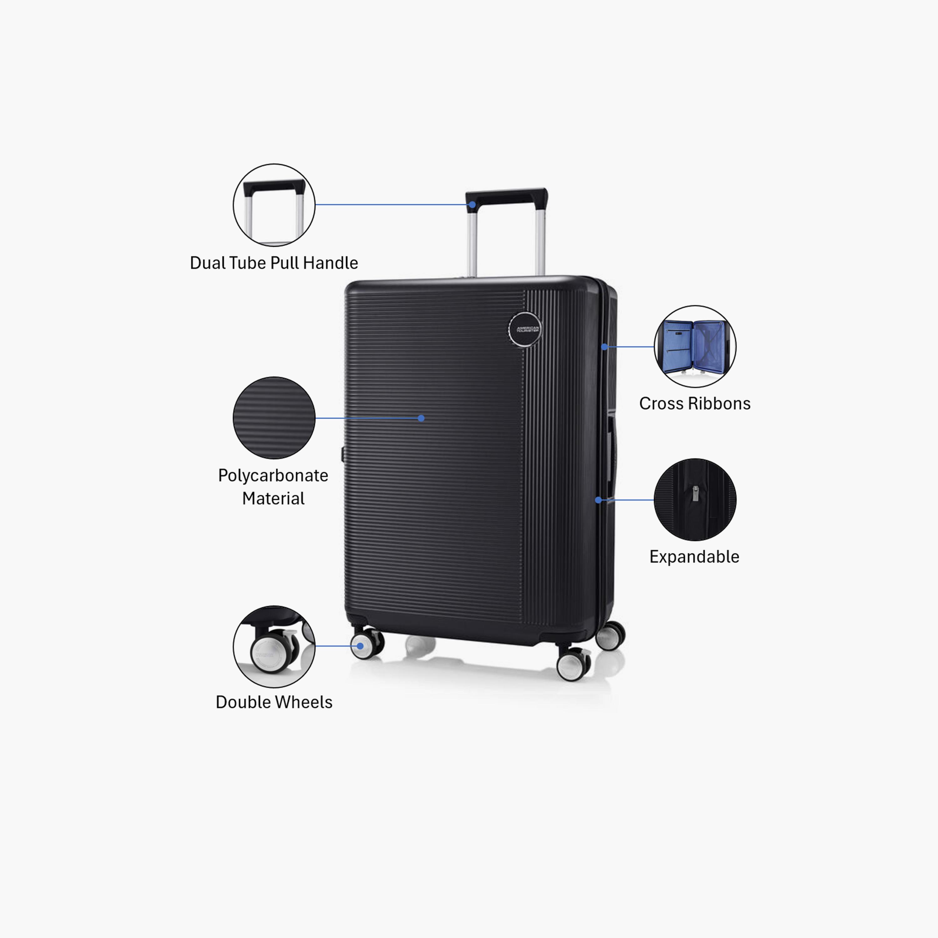 American Tourister Gemina Pro 75 CM Large Check-in Polycarbonate with ABS Hard-Sided 4-Wheeler Spinner Trolley Bag with TSA Lock-travel-luggagesandbags-luggage-image-3