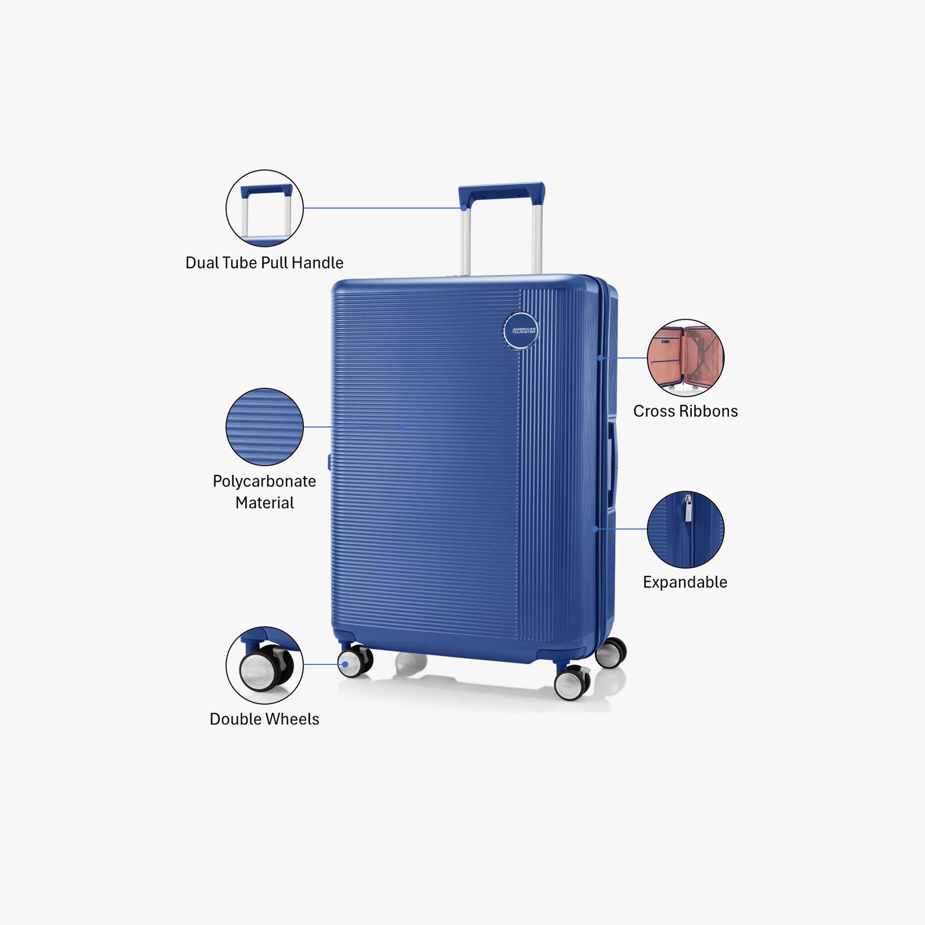 American Tourister Gemina Pro 75 CM Large Check-in Polycarbonate with ABS Hard-Sided 4-Wheeler Spinner Trolley Bag with TSA Lock-travel-luggagesandbags-luggage-image-3