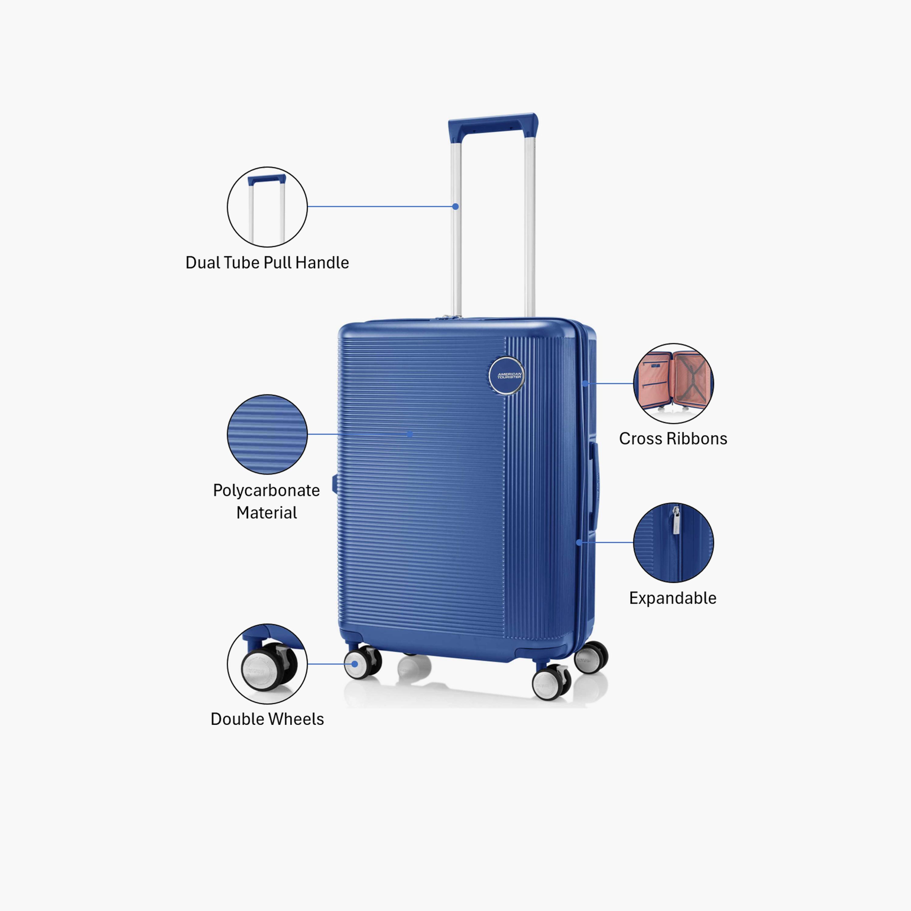 American Tourister Gemina Pro 65 CM Medium Check-in Polycarbonate with ABS Hard-Sided 4-Wheeler Spinner Trolley Bag with TSA Lock-travel-luggagesandbags-luggage-image-3