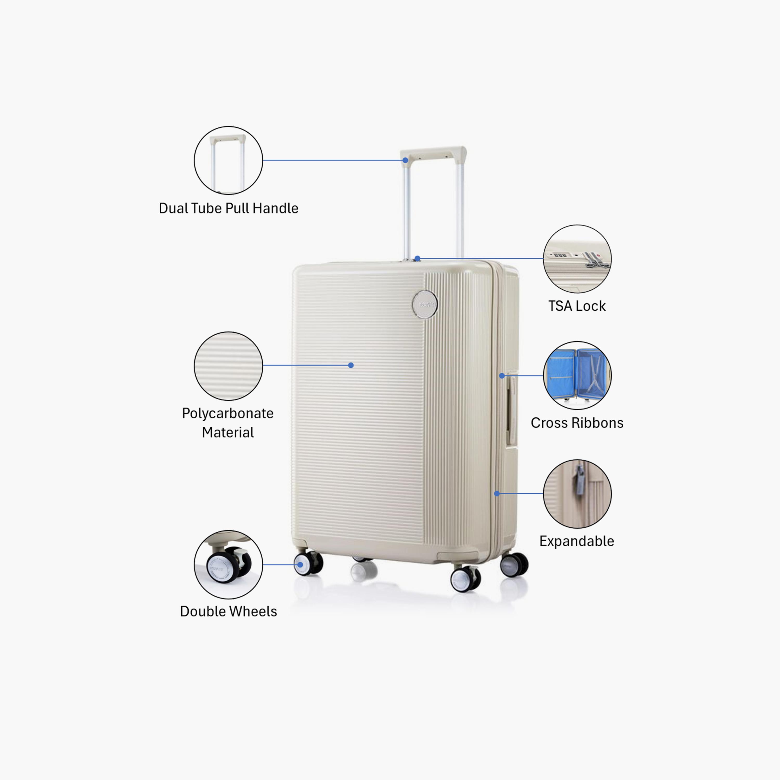 American Tourister Gemina Pro 75 CM Large Check-in Polycarbonate with ABS Hard-Sided 4-Wheeler Spinner Trolley Bag with TSA Lock-travel-luggagesandbags-luggage-image-3