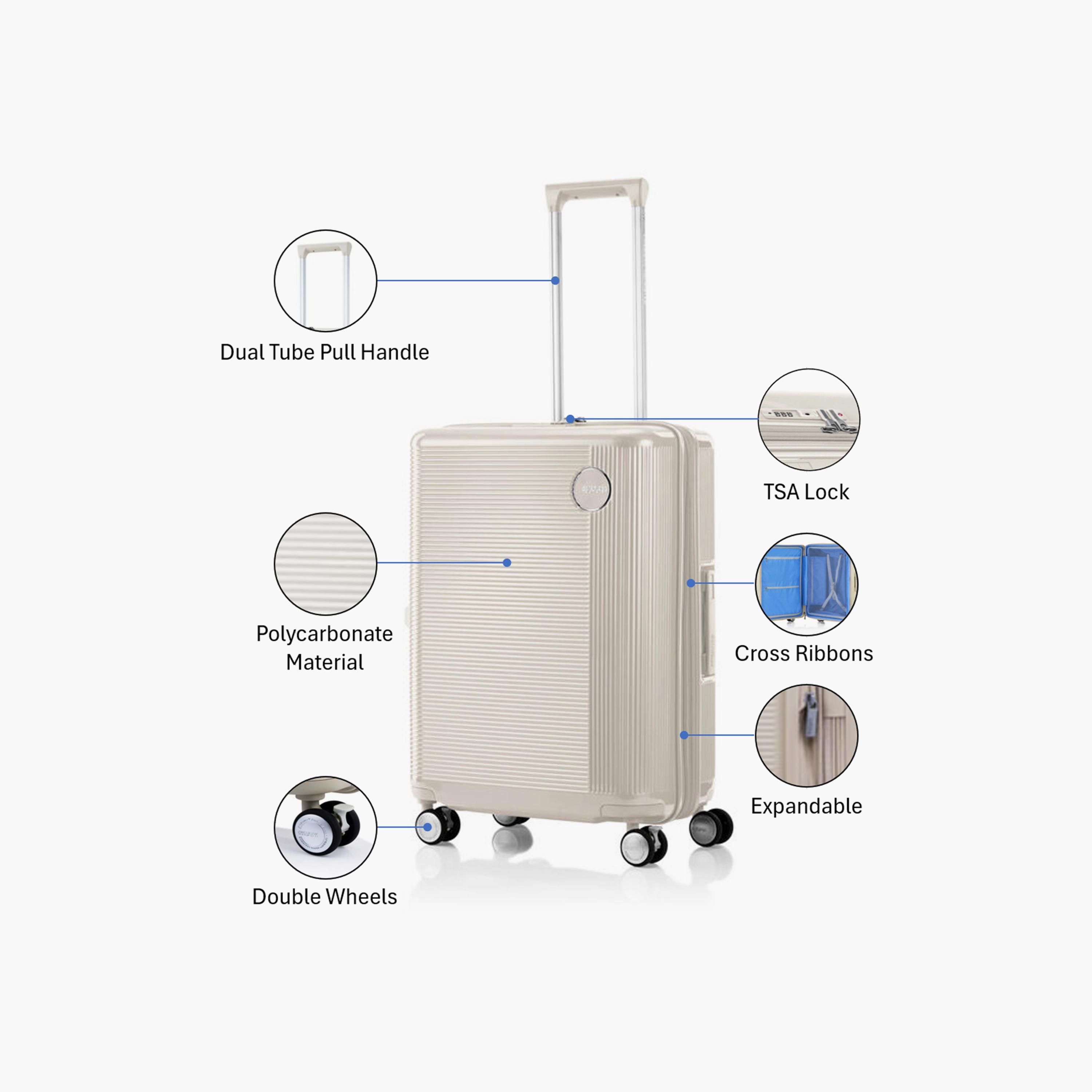 American Tourister Gemina Pro 65 CM Medium Check-in Polycarbonate with ABS Hard-Sided 4-Wheeler Spinner Trolley Bag with TSA Lock-travel-luggagesandbags-luggage-image-3