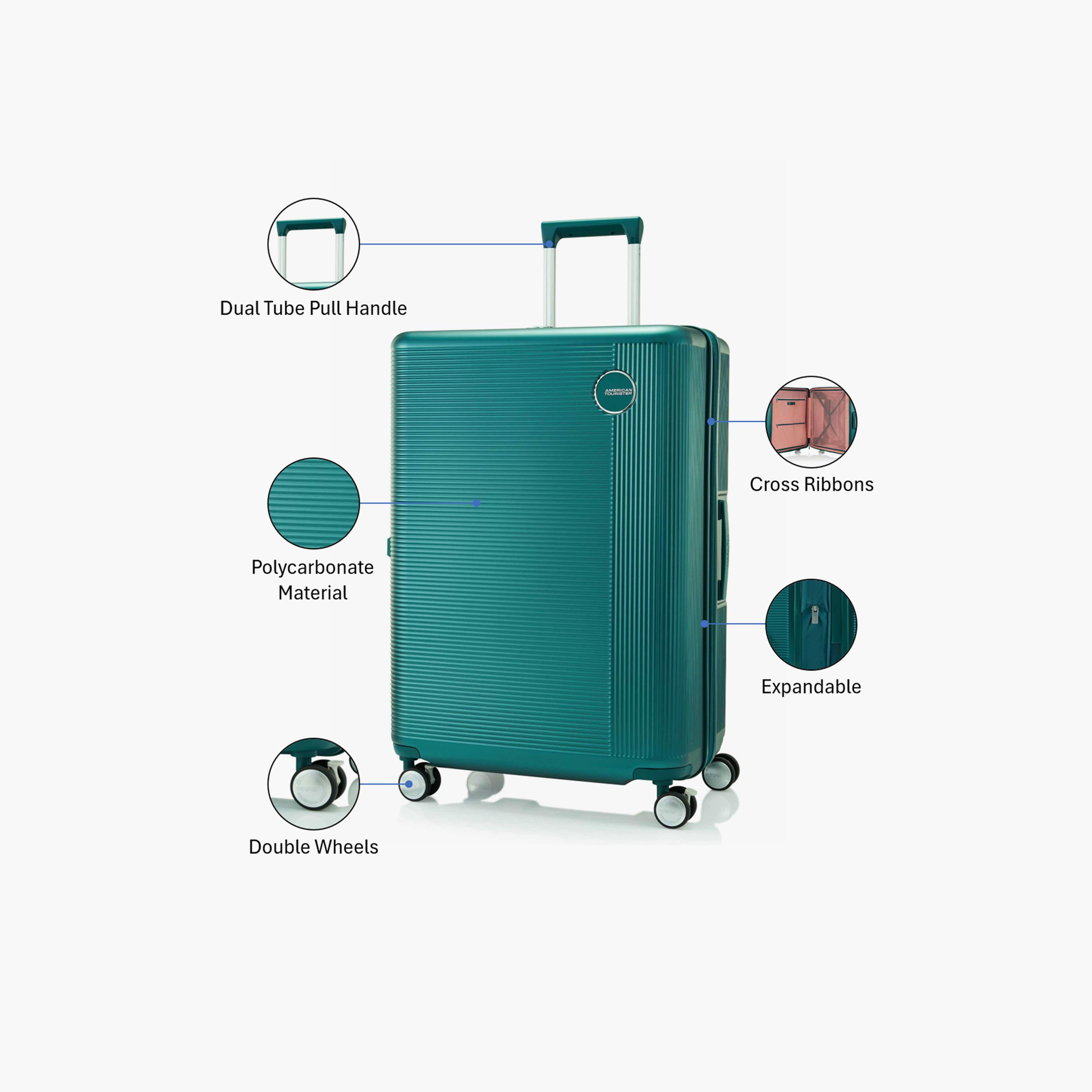 American Tourister Gemina Pro 75 CM Large Check-in Polycarbonate with ABS Hard-Sided 4-Wheeler Spinner Trolley Bag with TSA Lock-travel-luggagesandbags-luggage-image-3
