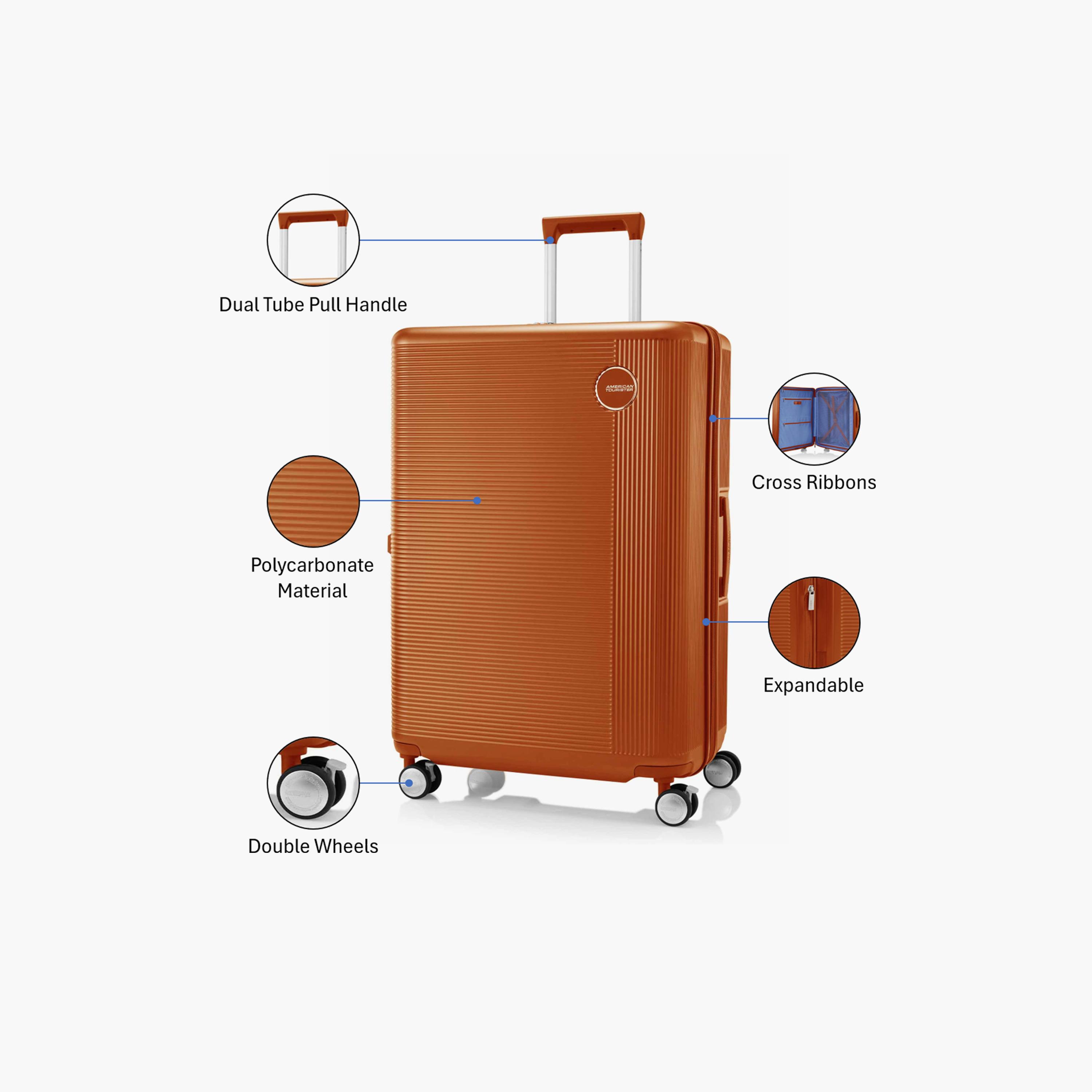 American Tourister Gemina Pro 75 CM Large Check-in Polycarbonate with ABS Hard-Sided 4-Wheeler Spinner Trolley Bag with TSA Lock-travel-luggagesandbags-luggage-image-3