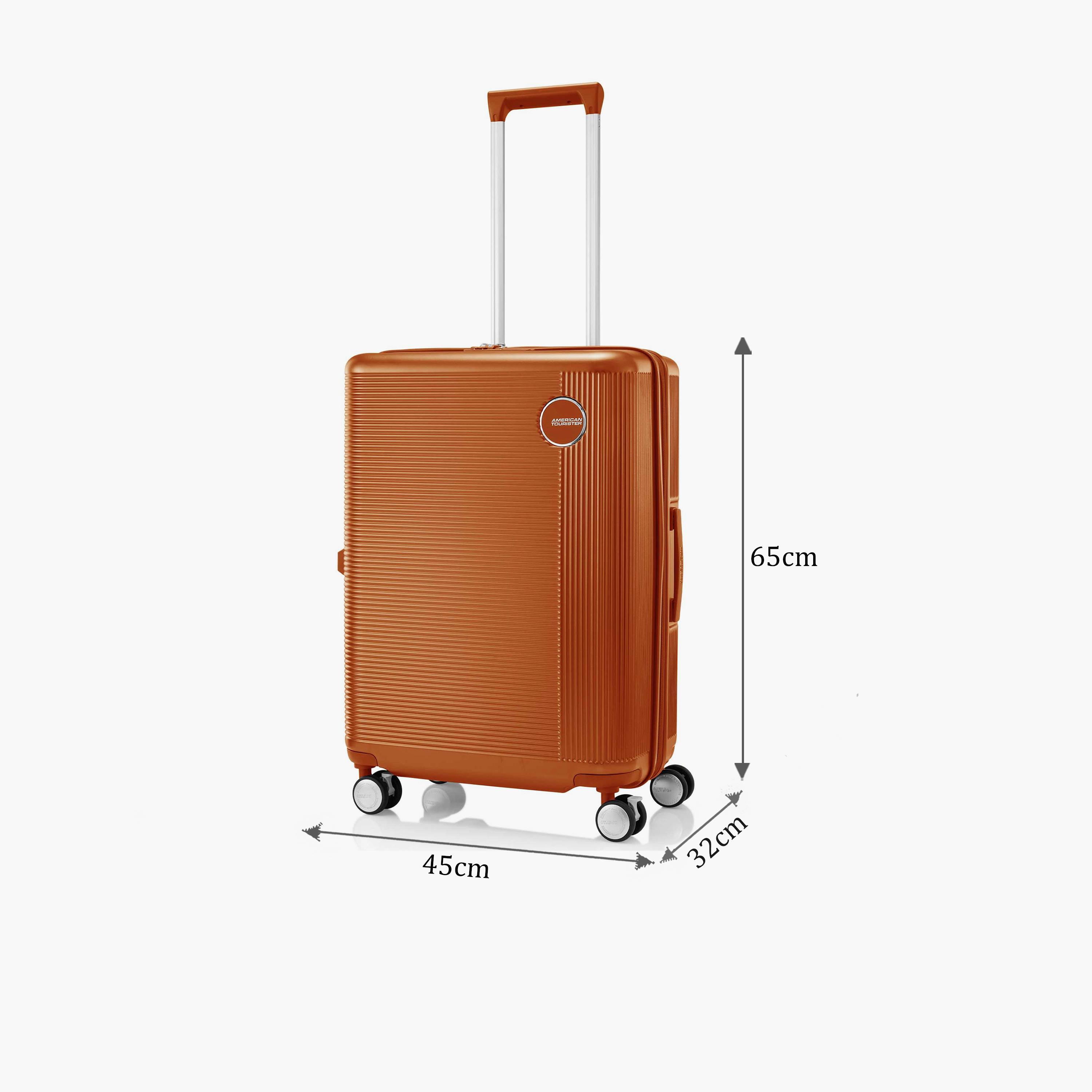 American Tourister Gemina Pro 65 CM Medium Check-in Polycarbonate with ABS Hard-Sided 4-Wheeler Spinner Trolley Bag with TSA Lock-travel-luggagesandbags-luggage-image-2