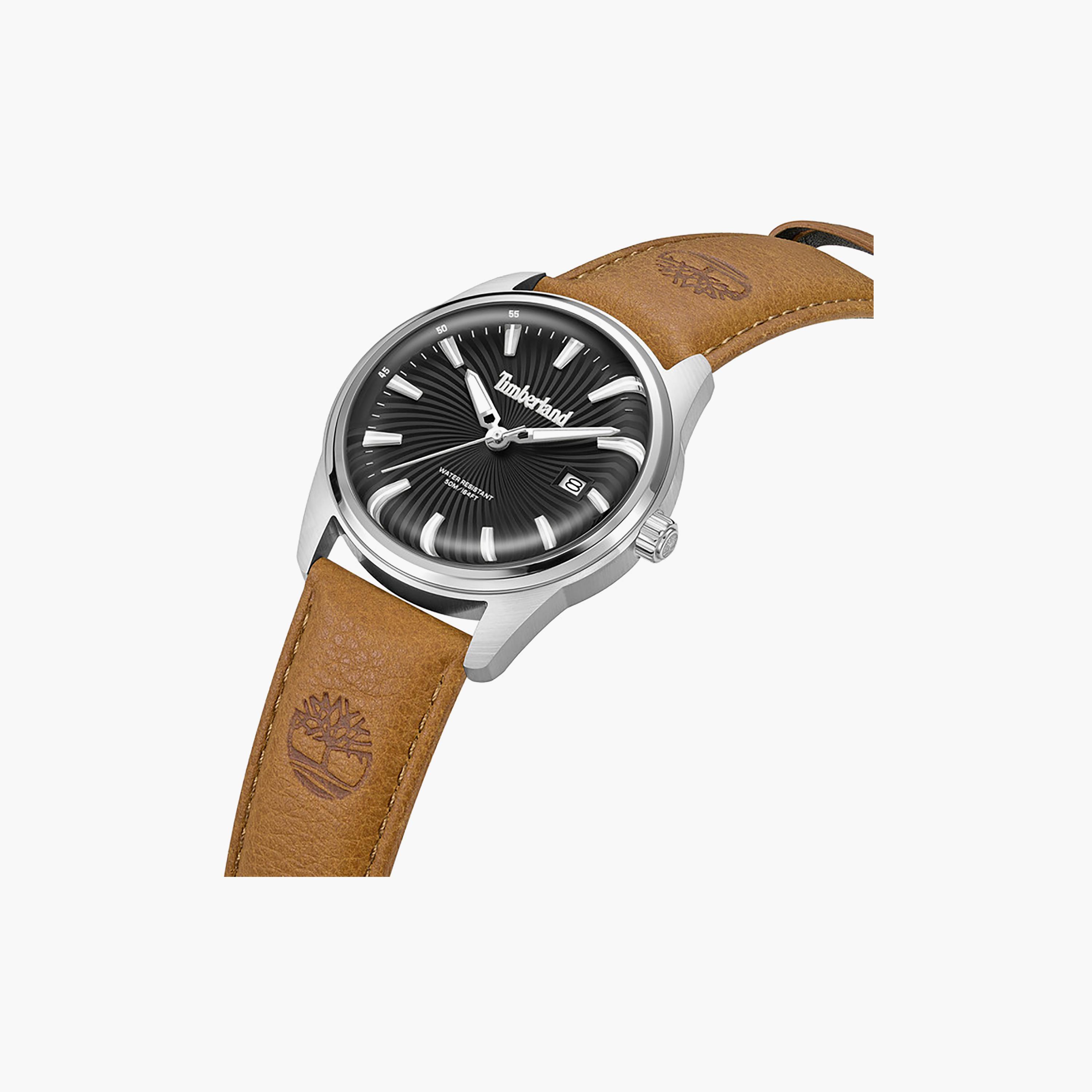 Birch Road Black Dial Leather Strap Analog Watch for Men 45mm-men-watchesandjewellery-watches-image-2
