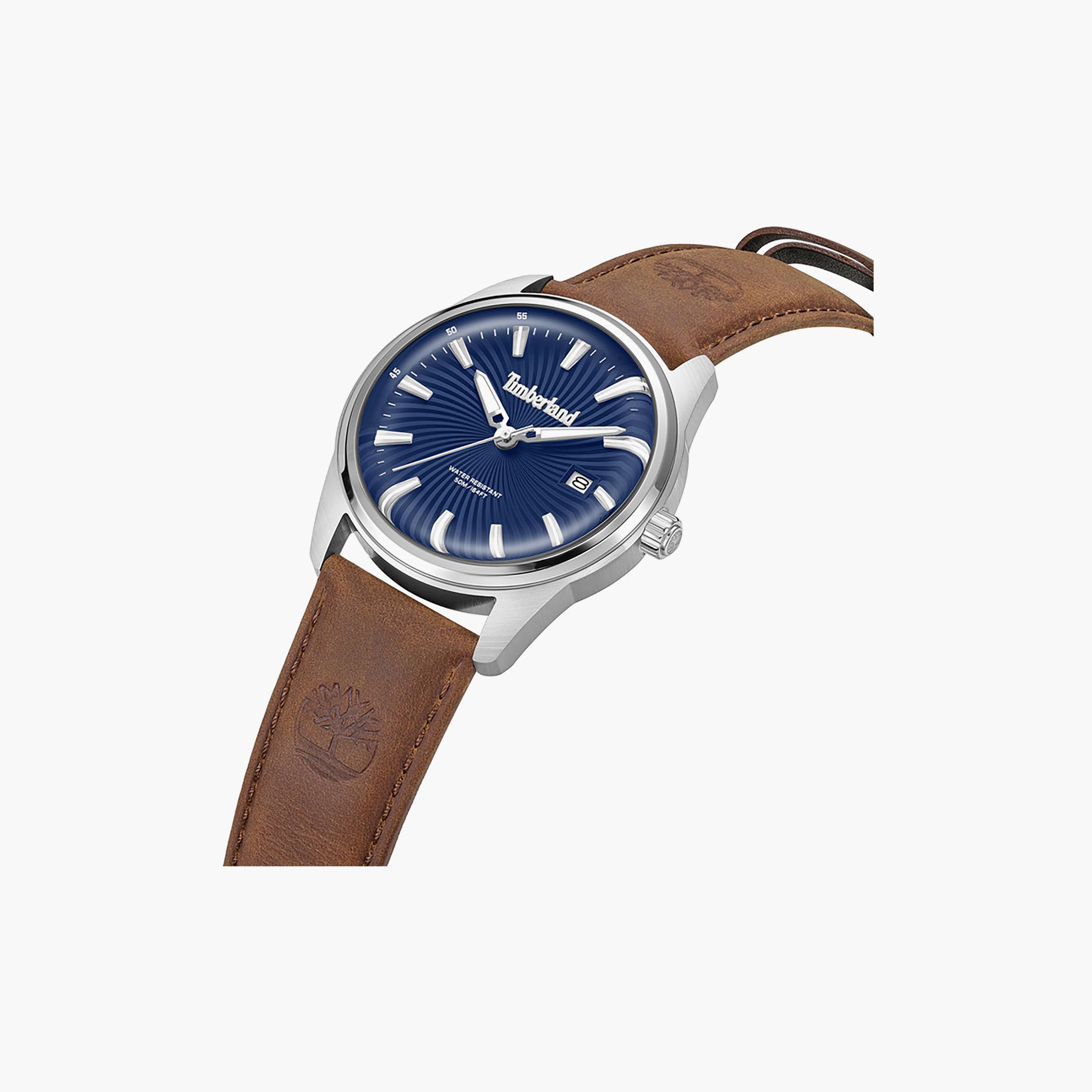 Birch Road Blue Dial Leather Strap Analog Watch for Men 45mm-men-watchesandjewellery-watches-image-2